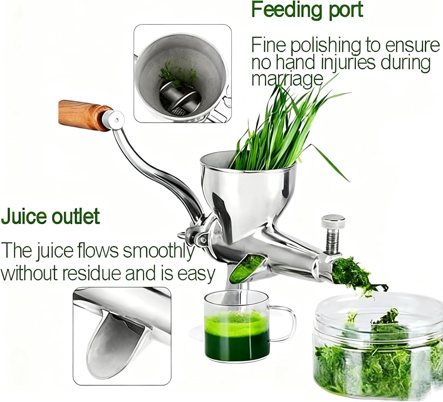 Exprimidor manual de acero inoxidable para frutas, verduras, cítricos, naranja, zumo, extractor multifuncional, exprimidor lento