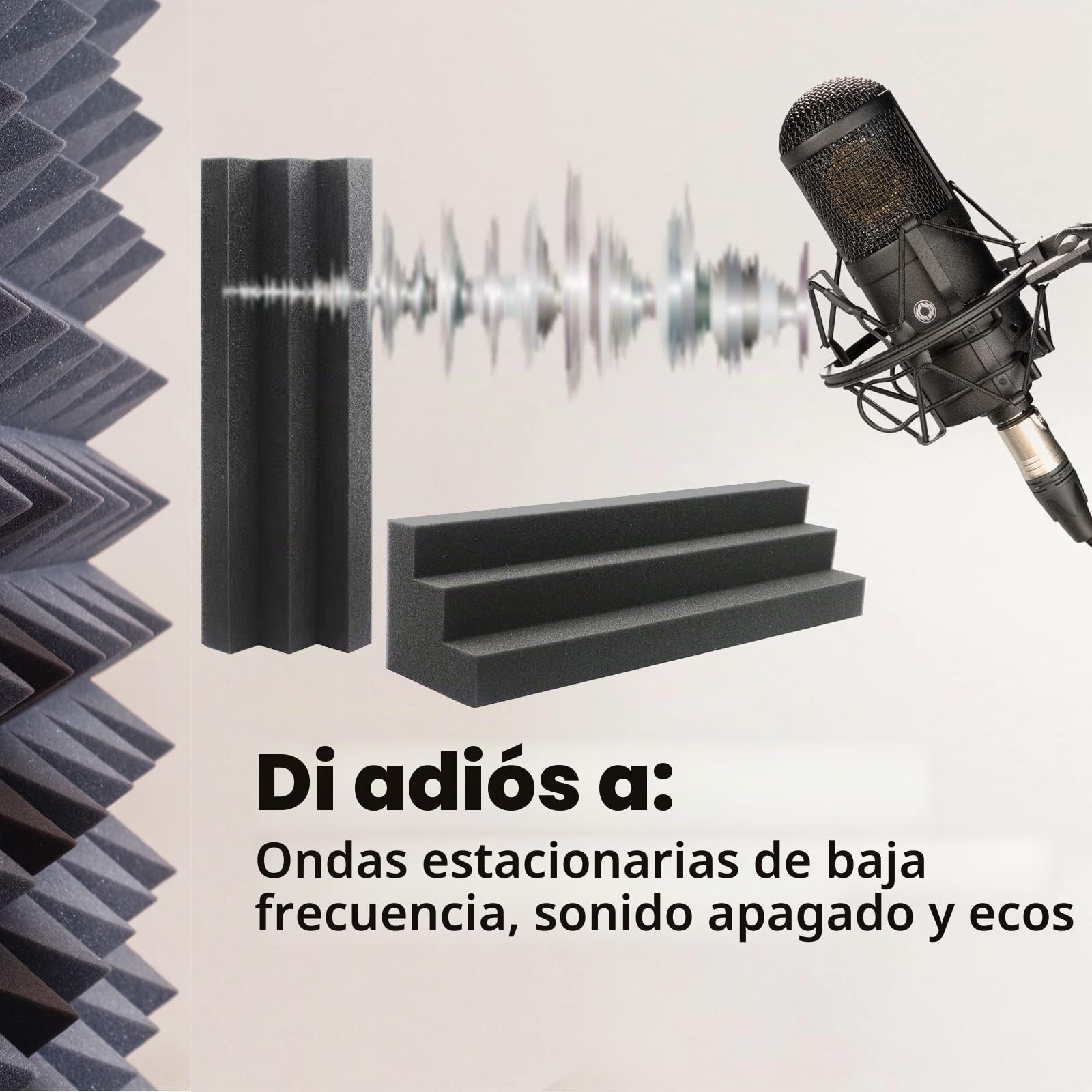 Paquete de 16 trampas de graves de 12 x 3 x 3 pulgadas, paneles de espuma acústica de esquina, bloque de esquina de trampa de graves acústica, espuma absorbente de sonido para estudio, hogar o teatro
