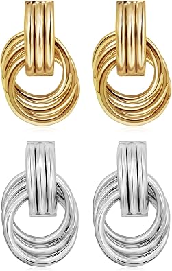 18K Gold Filled Knot Earrings for Women, Elegant Dangle Drop Earrings, Timeless Luxury Jewelry Gift for Her