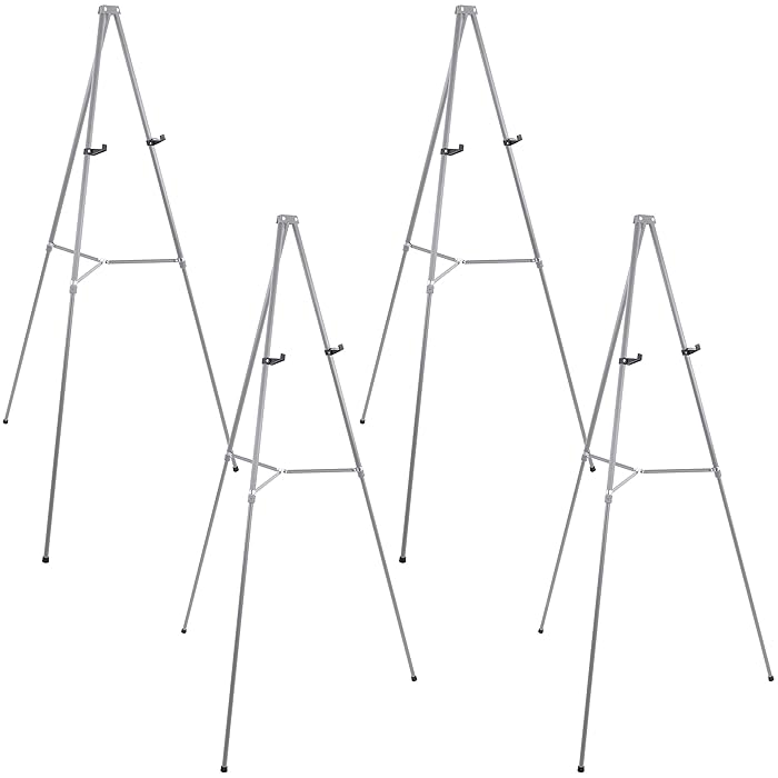 Buy U.S. Art Supply 66" High Gallery Silver Aluminum Display Easel and