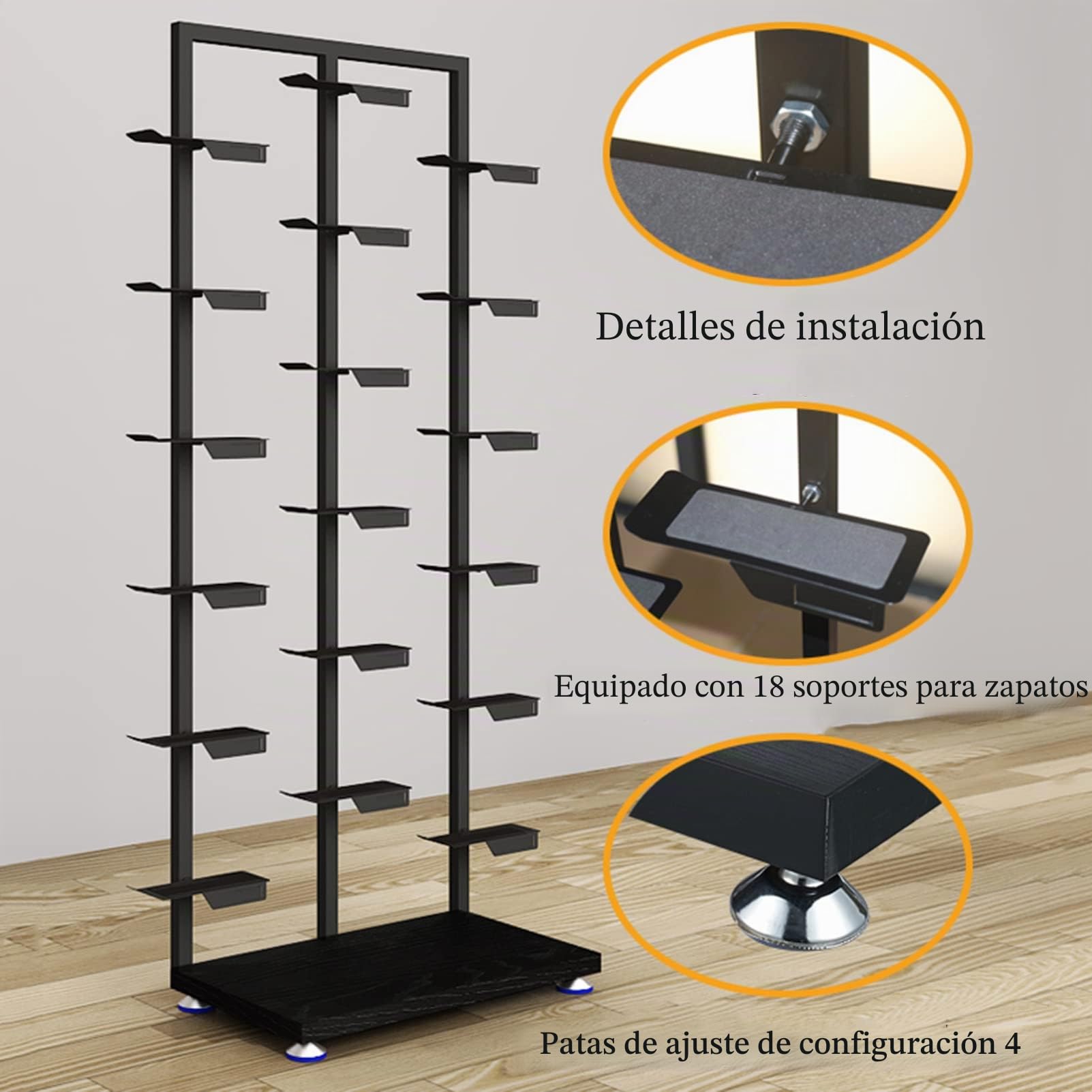 Estante de Exhibición de Zapatos para Tienda de Ropa Comercial - Soporte Organizador de Calzado de Baloncesto