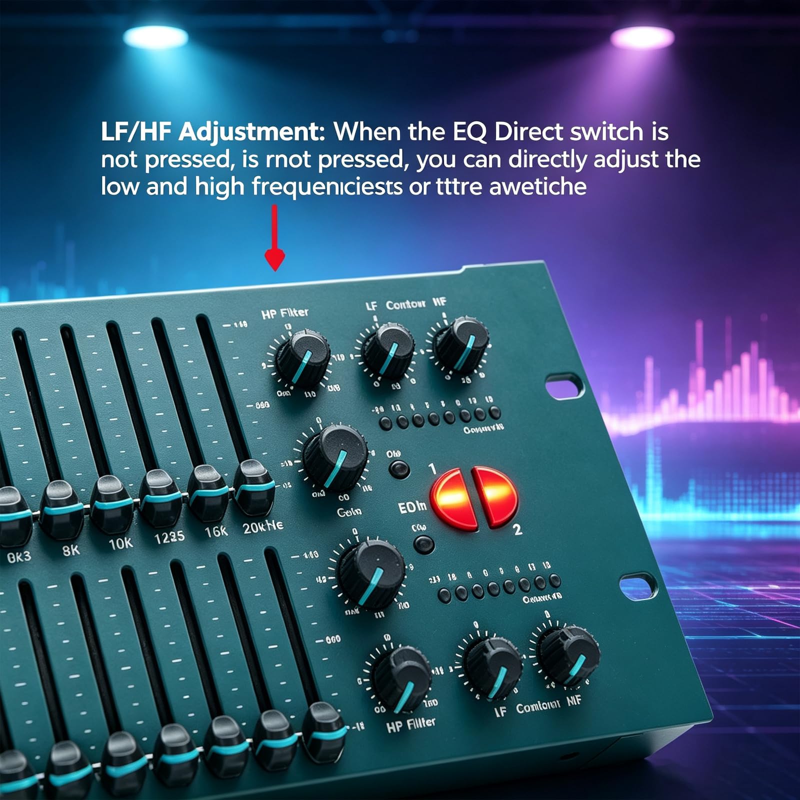 Ecualizador De Audio Profesional De Doble Canal, Ecualizador Gráfico De 2x30 Bandas, Ecualizador Gráfico Estéreo De 2 Canales con Filtro De Paso Alto, para Escenarios, Karaokes Y Sistemas De
