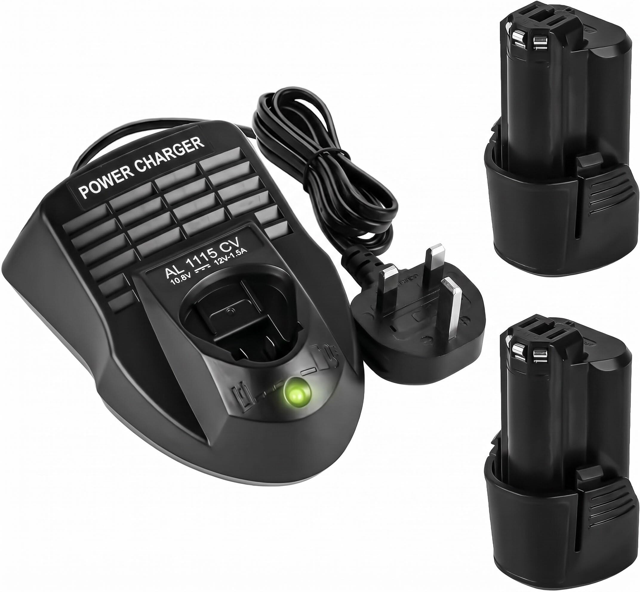 2 pack 3.0Ah 12V Li-ion Battery & Charger kit for Bosch 12V Cordless Tools