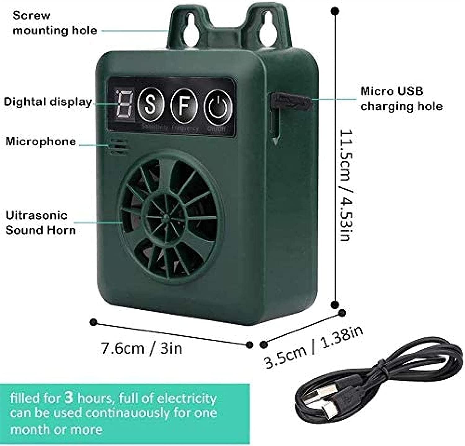 Dispositivo antiladridos, mini dispositivo de control de ladridos mejorado con 4 niveles de sensibilidad y frecuencia ajustables, dispositivos de control automático de ladridos de perros fáciles