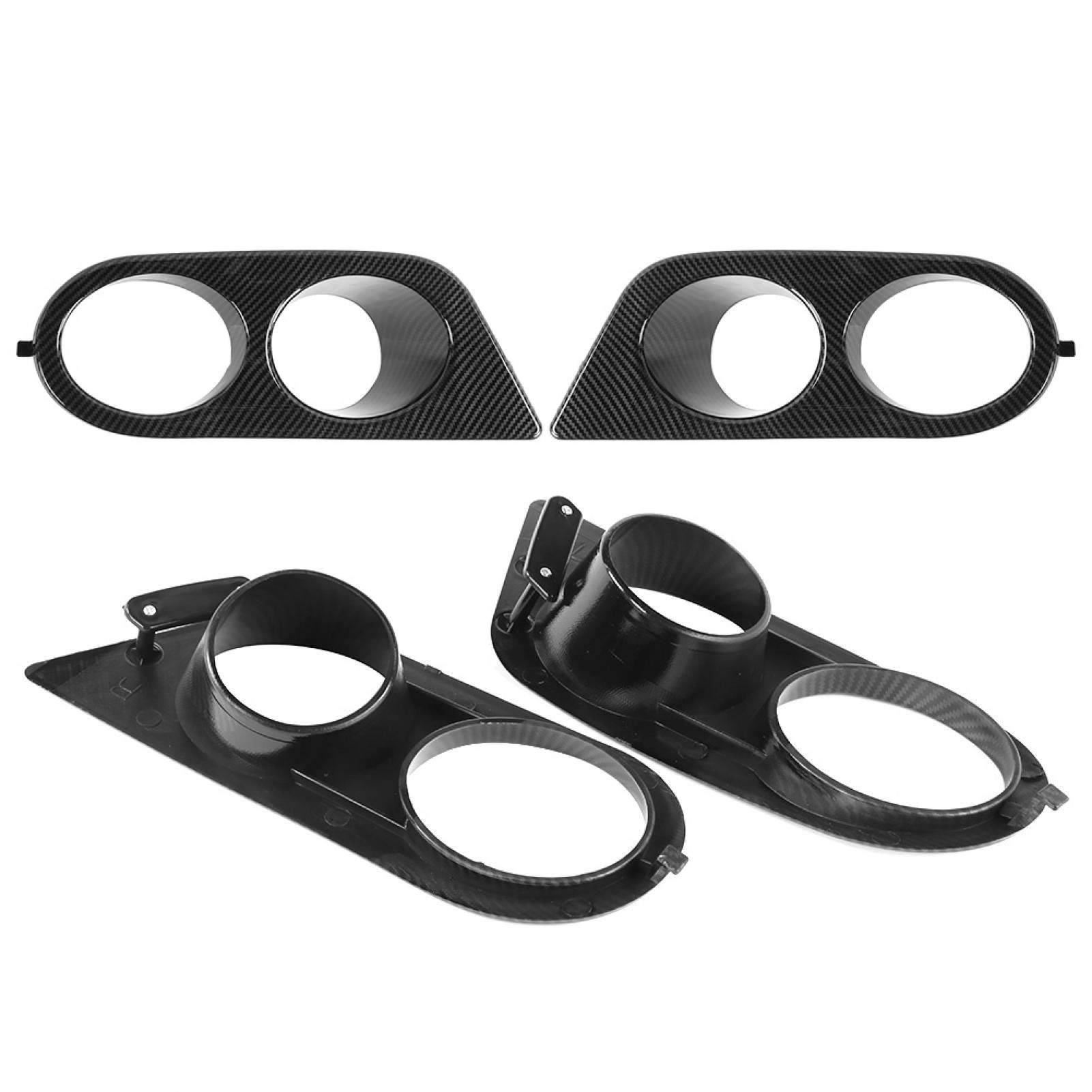 OUKENS Copri fendinebbia, 2 pezzi Paraurti anteriore Copri fendinebbia Accessorio per auto a doppio foro adatto per E46 M3 2001-2006(fibra di carbonio)