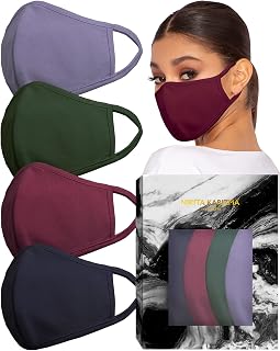 KARIZMA Stretch Sculpt Fabric Face Masks - Pack of 4 Washable Stretchy Jersey 3D Fit for Comfortable Everyday Wear