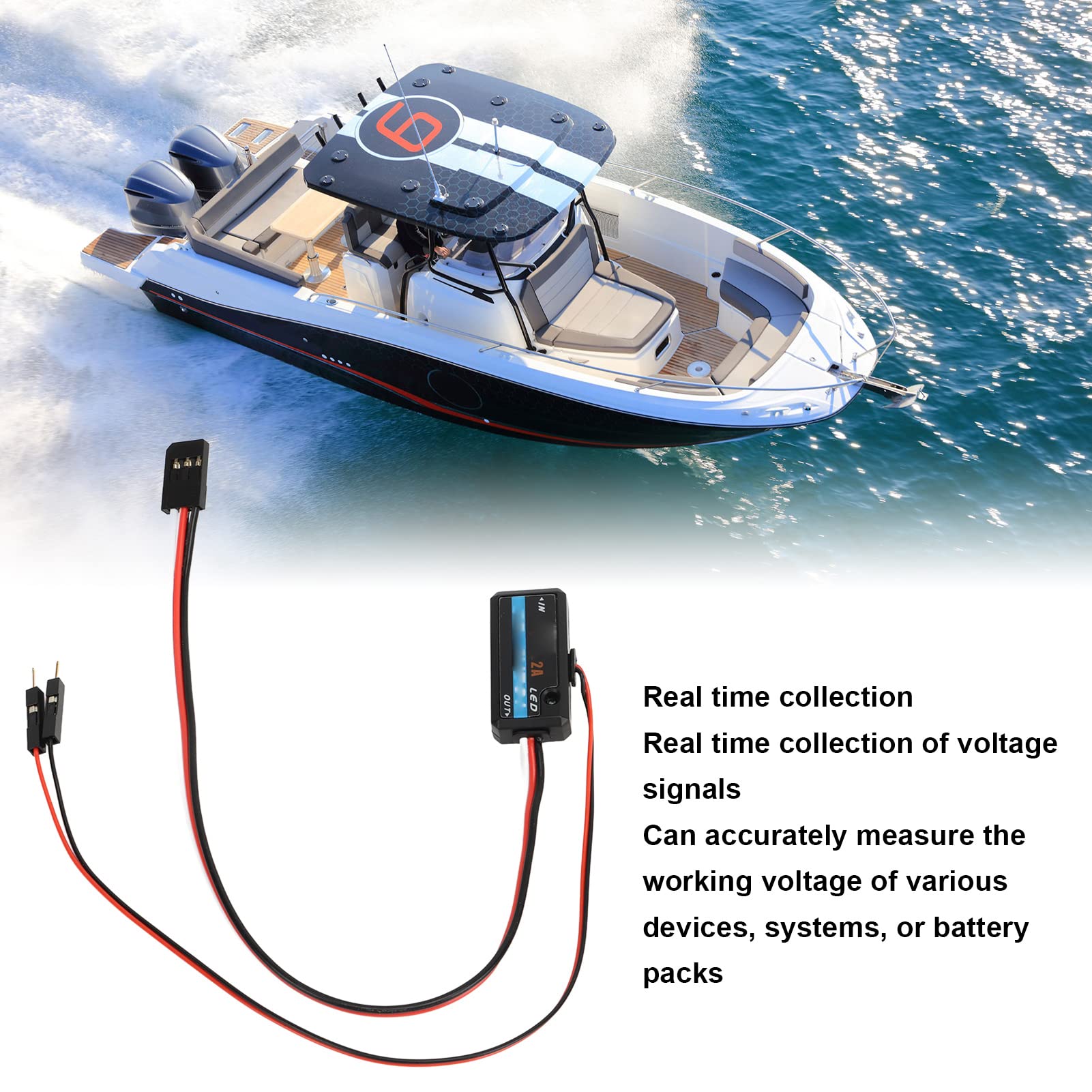 FS CVT01 Spannungserfassungsmodul Langlebiges Telemetriedatenmodul Leichtes Spannungswandlermodul Autos Flugzeuge Boote