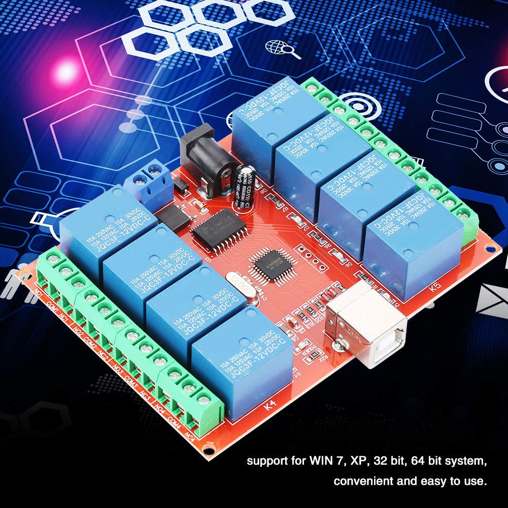 Modulo Relè Interruttore di Controllo USB Computer a 12V DC a 8 Canali Controller Interruttore USB con Chip di Controllo USB ad Alte Prestazioni Importato