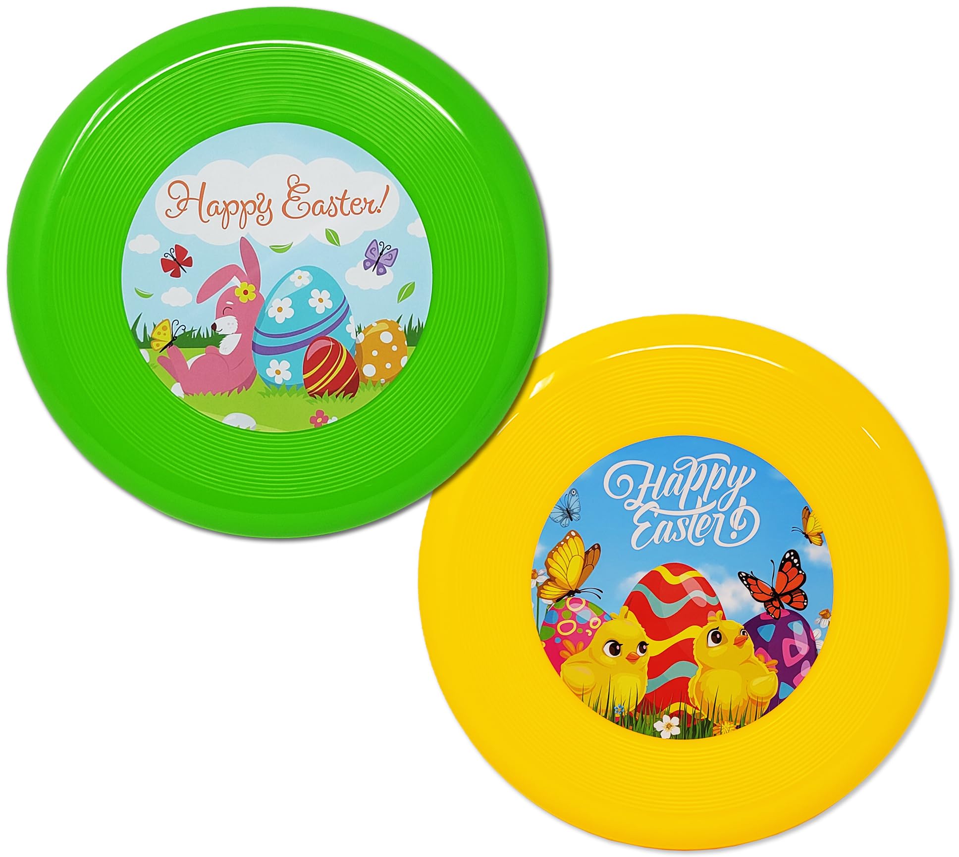 SANTA CLAUS WRITES Easter Frisbee Set - 2 Pack for Kids and Adults (Green/Yellow)