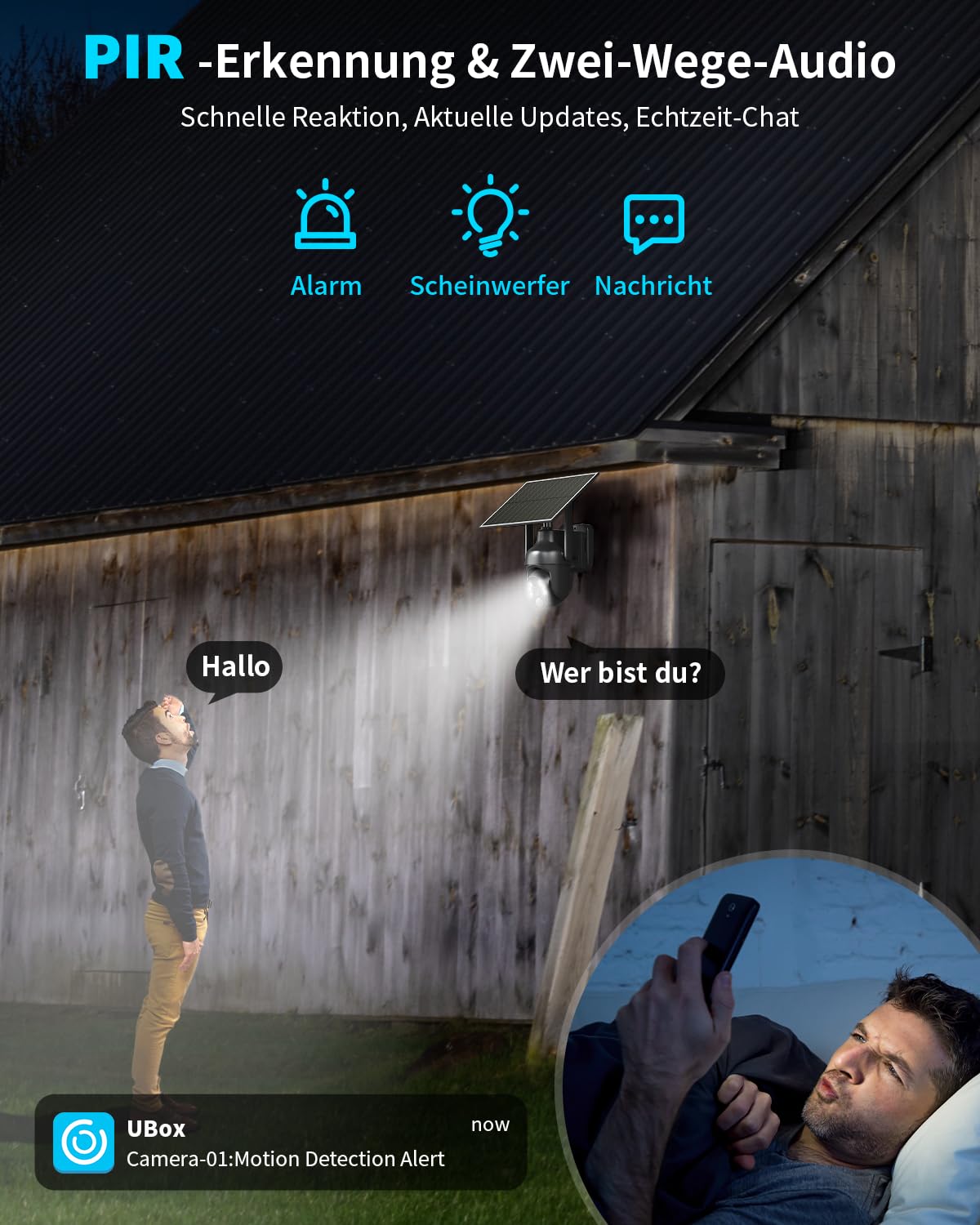 SEHMUA 4G LTE Überwachungskamera Aussen Solar mit SIM Karte, 2K HD PTZ | Kabellos Kamera Ohne WLAN Outdoor Akku, PIR Erkennung und 355°/100° Schwenkbar, Farb Nachtsicht, 2-Wege-Audio, 2er Set