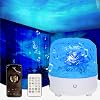 Ocean Wave Projector Galaxy Light Projector 16 Colors 30 Lighting Modes with Bluetooth Speaker, Mood Light Ceiling Lights Projector, Ambient Lights Night Room Light for BedroomPartyGame Room