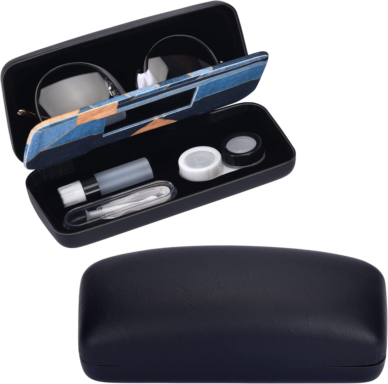 Muf Contact Lens Case and Glasses Case,2 in 1 Double Sided