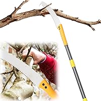 HOSKO 10.8FT Telescopic Pole Saw - Lightweight Manual Tree Trimmer with Sharp MN Steel Blade for Yard Garden Pruning
