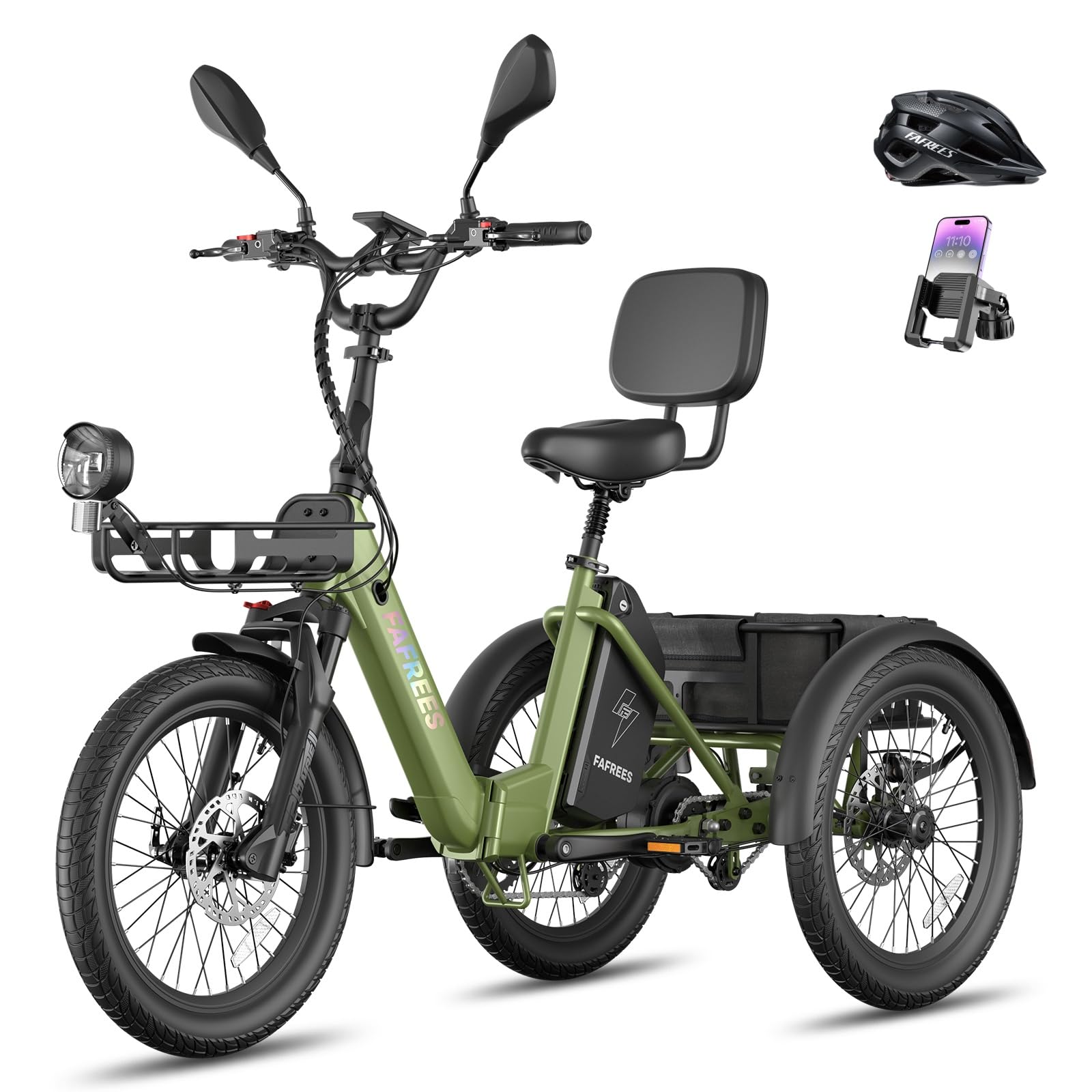 Fafrees Elektro Dreirad F20 Mate II, E-Bike Klapprad 20 Zoll 250W 25km/h, E Bike Lasten Drehmomentsensor, hydraulische Bremsen, Belastung 180KG