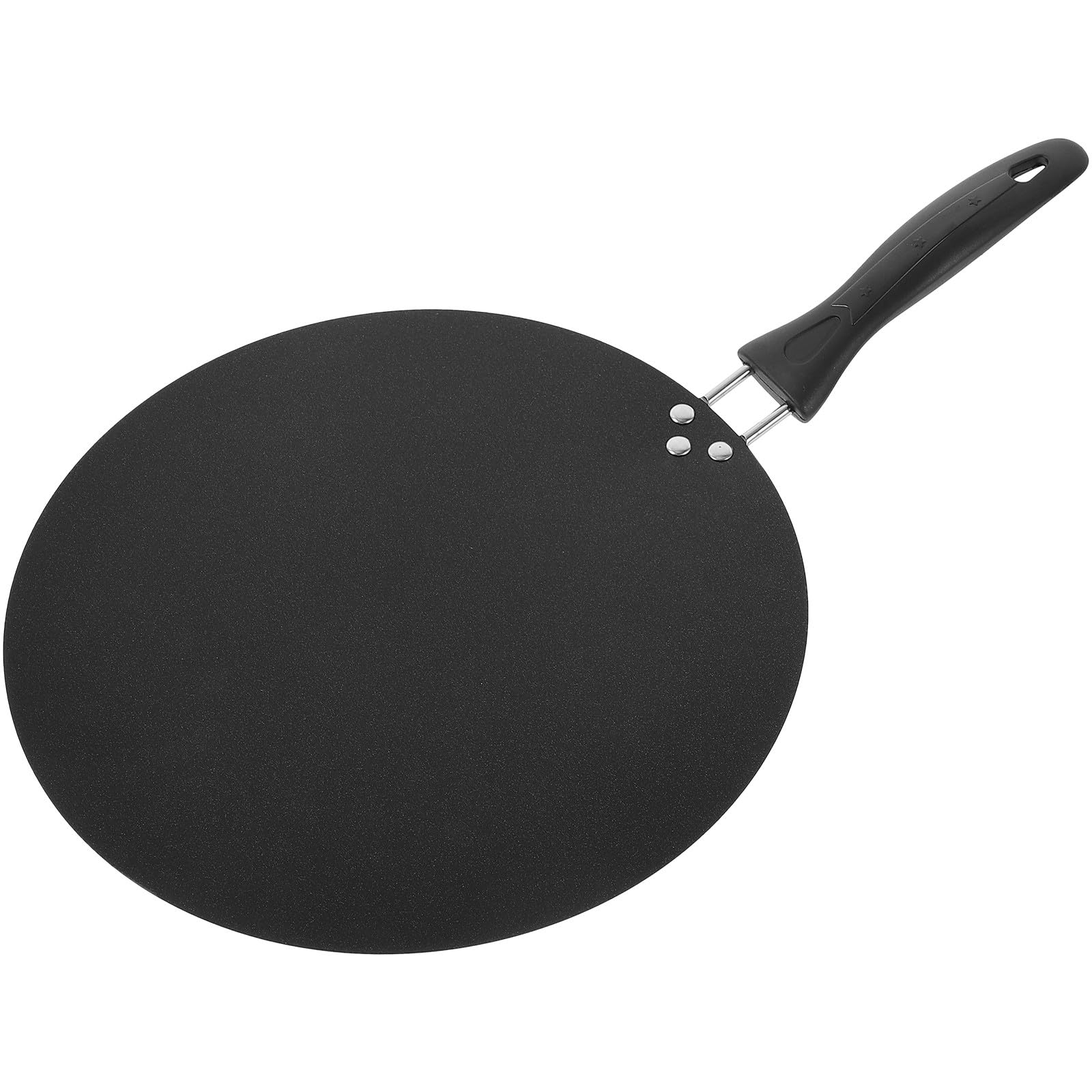 KICHOUSE Padella per Crepes Antiaderente Nera con Manico, Ferro e Abs | Superficie Liscia, Uso Domestico e Ristorazione, Formato Portatile, Adatta a Tortilla e Omelette