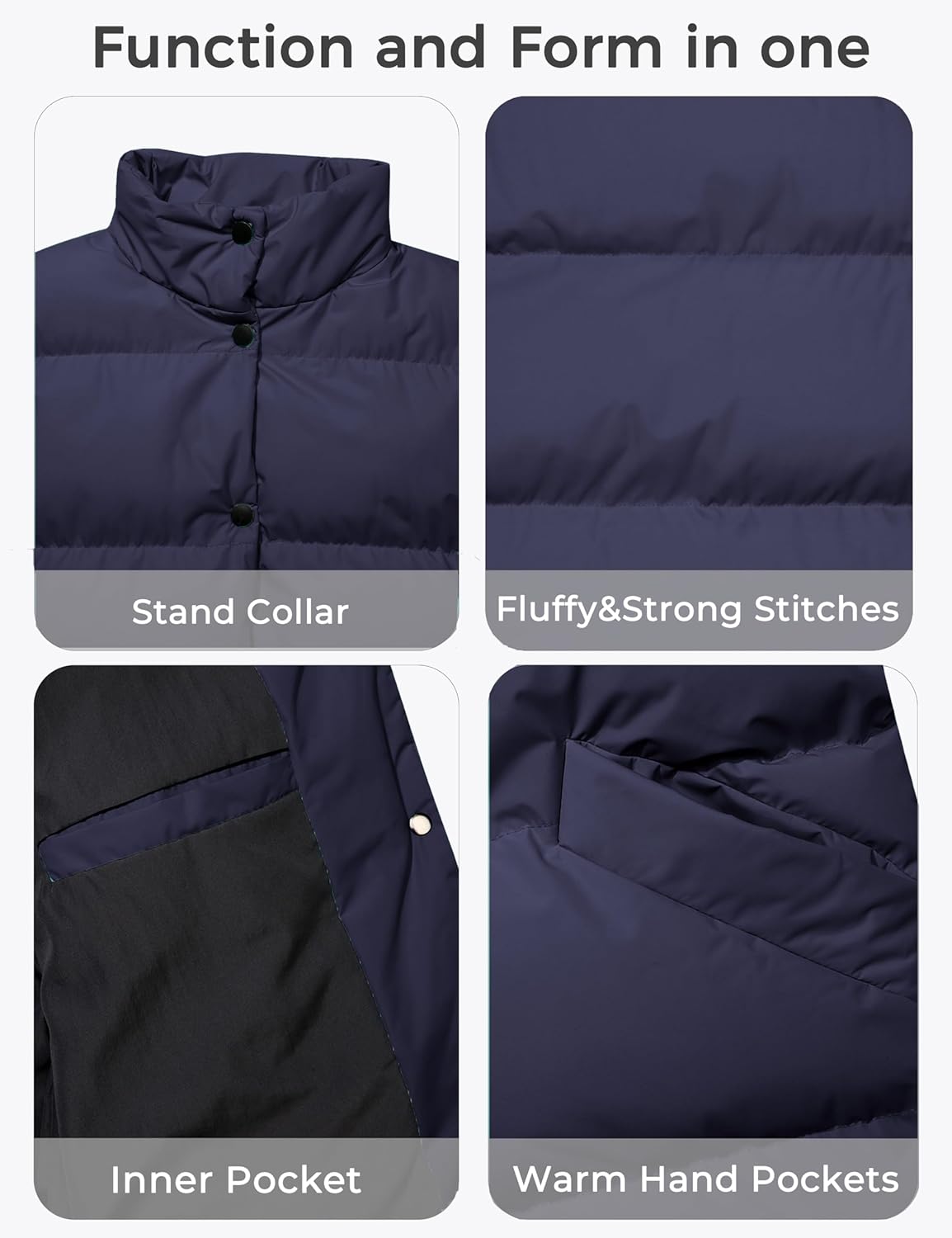 wantdo Women's Puffer Vests Thicken Winter Vest Outerwear Warm Puffy Vest - Image 6