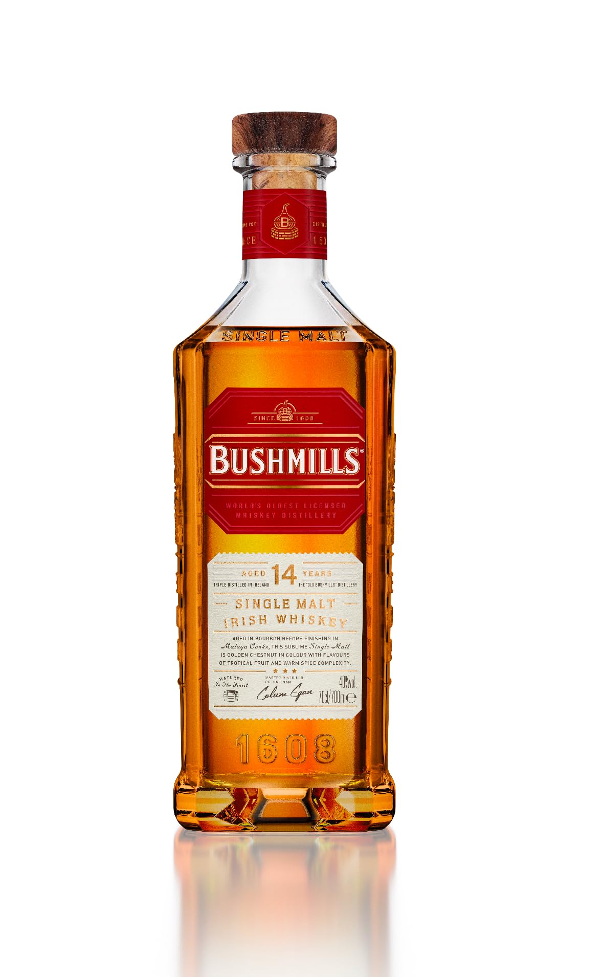 Bushmills 14 Years Single Malt Irish Whiskey - Dreifach destillierter Premium Irish Single Malt Whiskey in Geschenkpackung 40% (1x 0,7l)