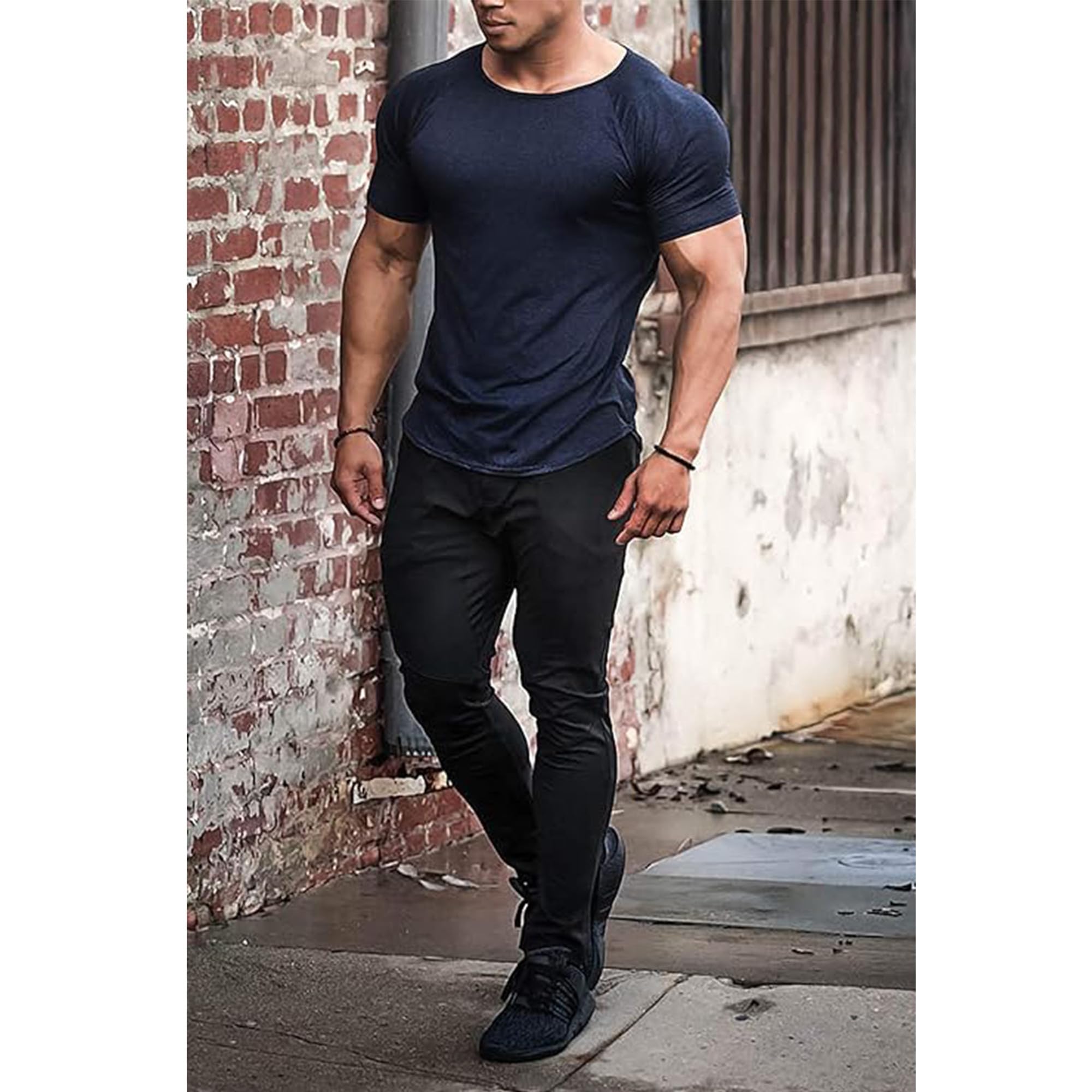 BROKIG Herren Jogginghose Sporthose Trainingshose mit Doppeltasche Baumwolle Slim Fit