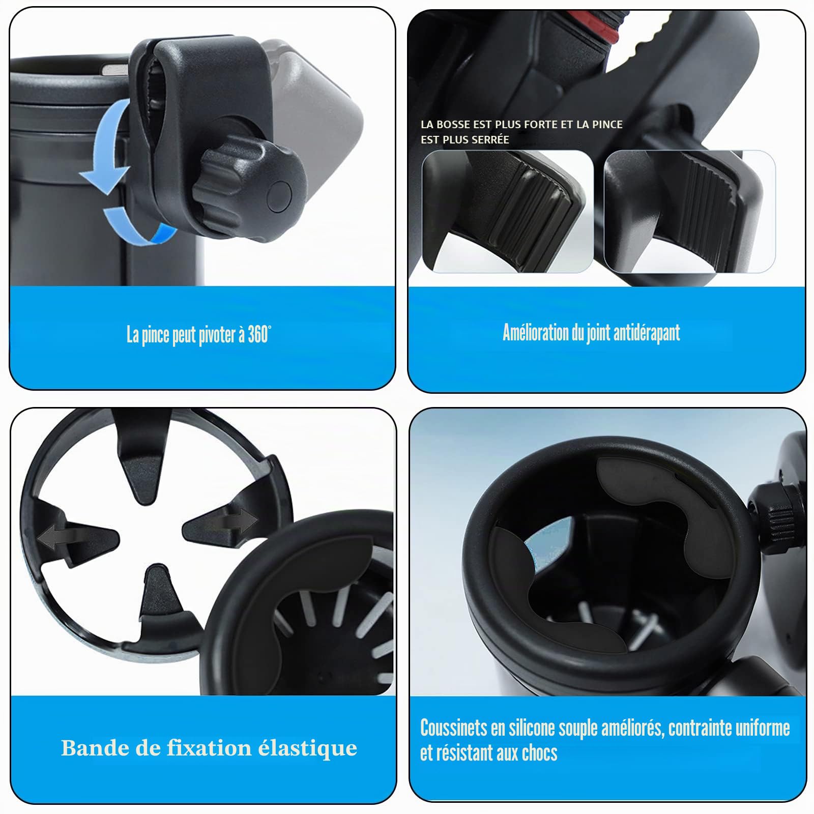 Poussette bébé porte-gobelet avec support pour téléphone 3 en 1 porte-bouteille de lait universel pour landaus poussette bébé poussette accessoires