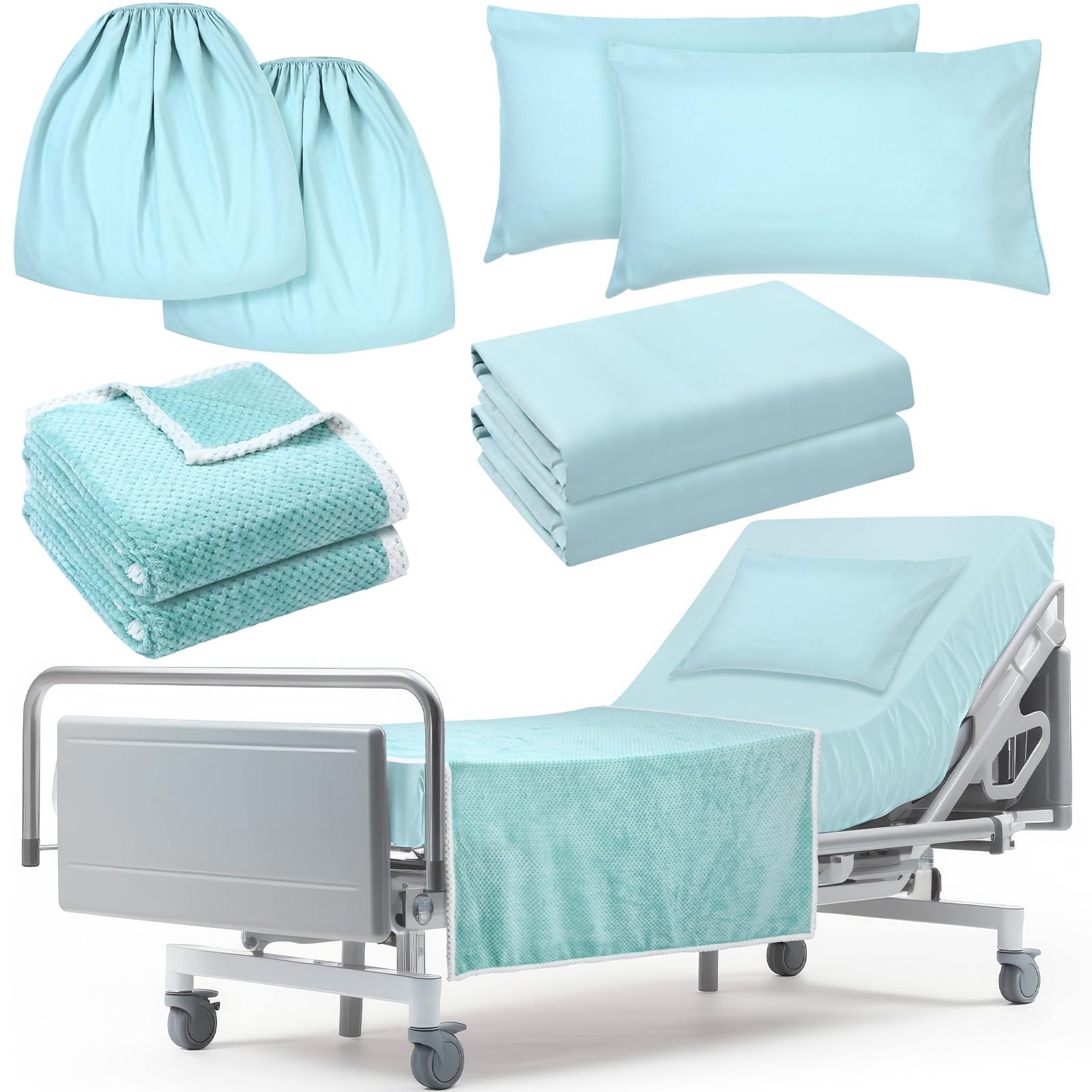 Hospital Bed Sheet Set - 8 Pcs Gray Comfort -12 Hospital Bed Sheet Set - 8 Pcs Gray Comfort -12