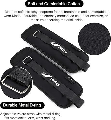 Miniatura 2 de Pesas de tobillo de 123468101220 lb, 1 par de pesas para muñecas, piernas y brazos para mujeres, hombres y niños con correas ajustables para correr,