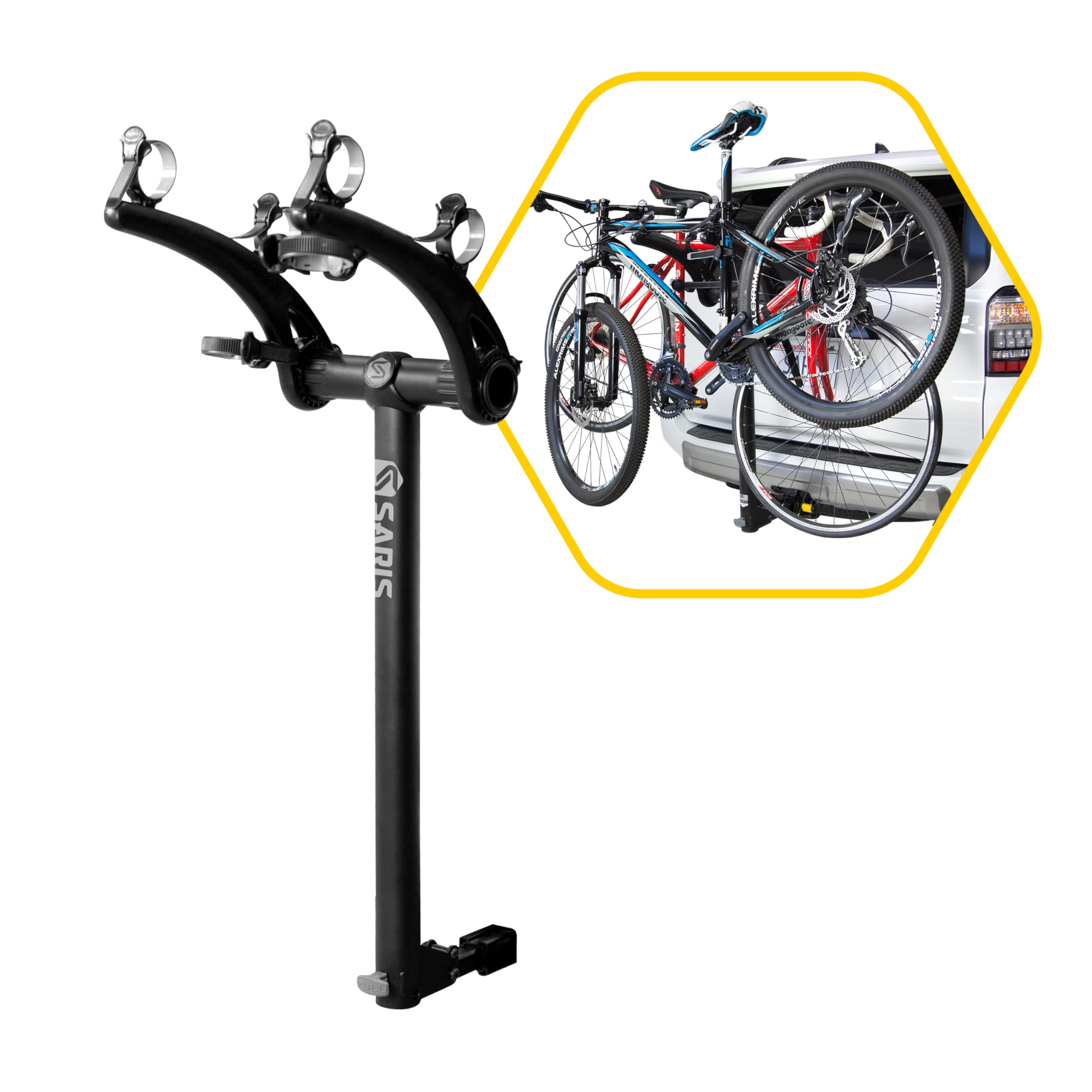 Saris Bones 2-Bike Hitch Rack Bicycle Carrier, with Easy Fold Design and Tilting Base