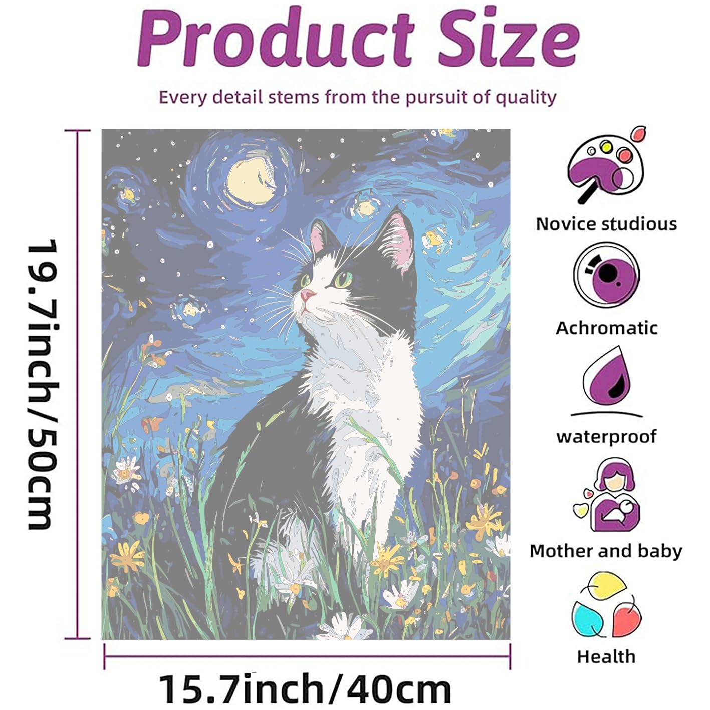 Paint by Numbers Kit - Abstract Cat Painting -2 Paint by Numbers Kit - Abstract Cat Painting -2