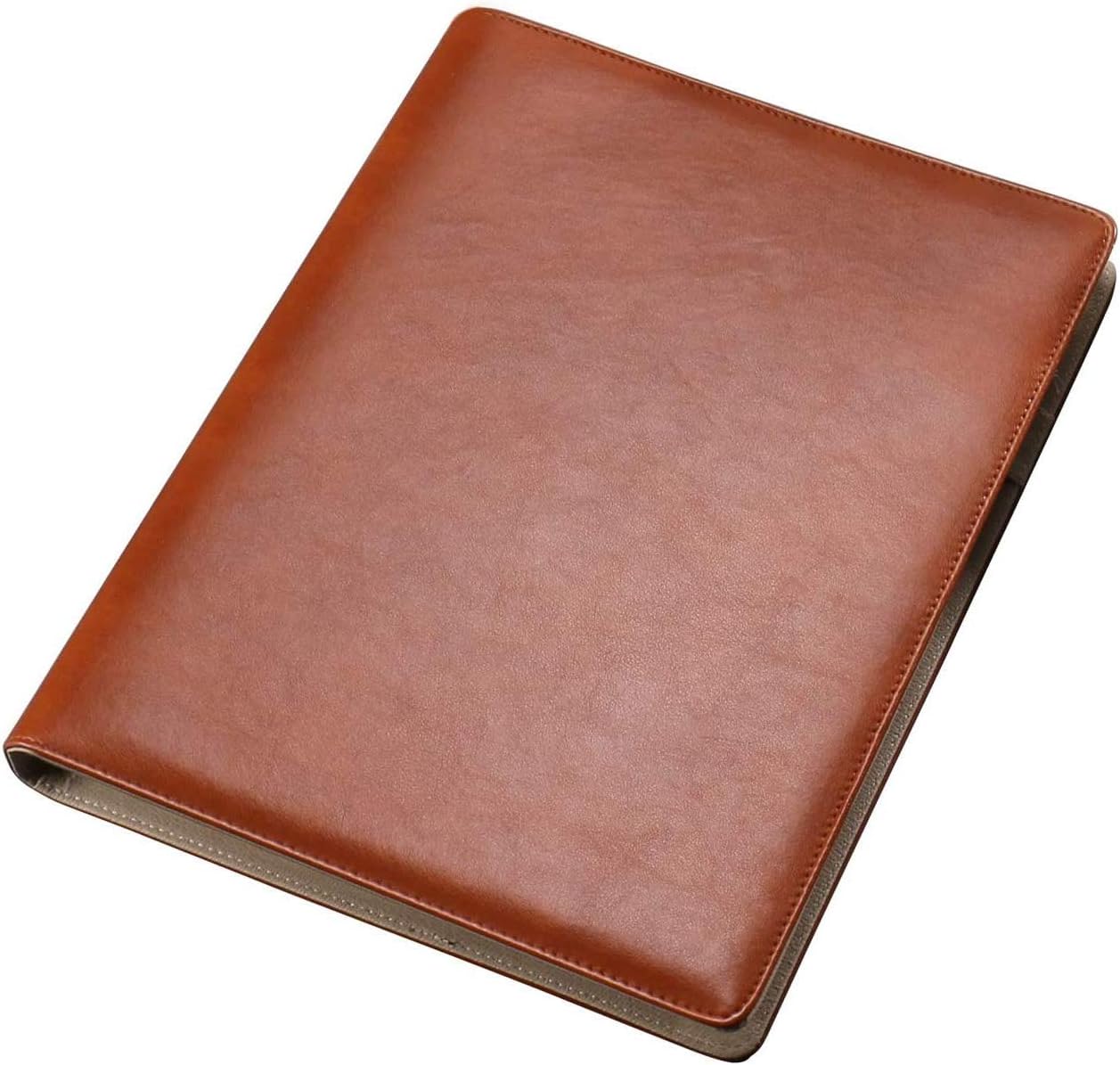 AHGXG Business Card Book Holder, Leather Organizer Binder with Folder Pen Holder, Name Card Organizer Credit Card Holder, 600 Cards, Brown Color