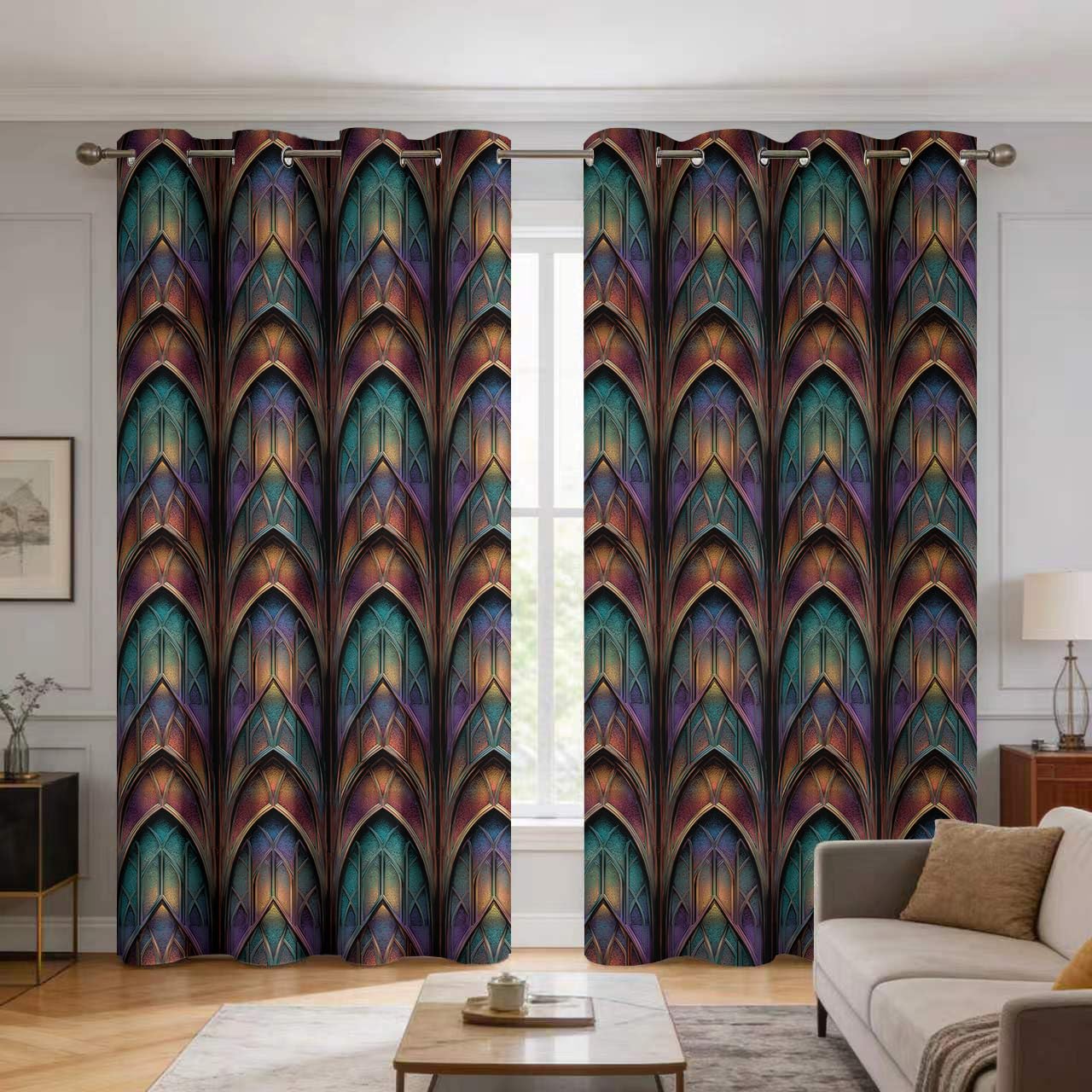 Rideaux occultants vintage gothique pour tamiser la lumière de votre salon ou chambre