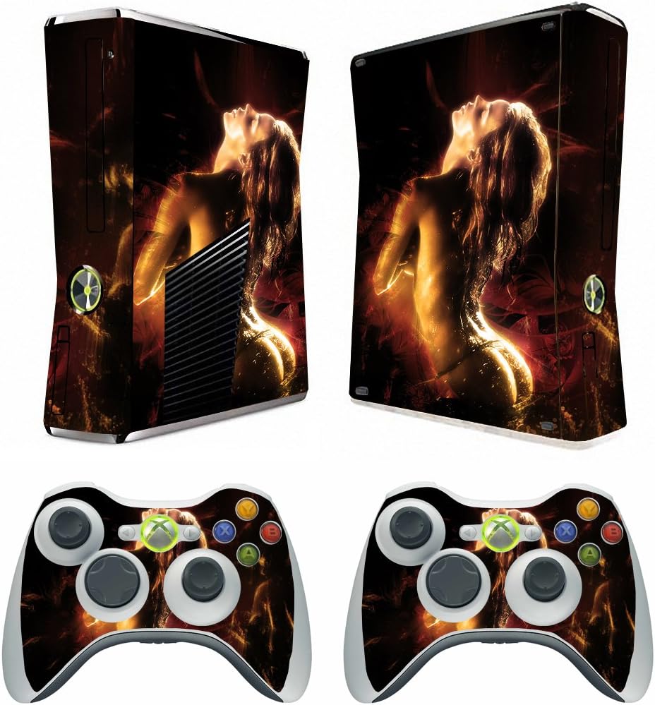 Sexy Baby Vinyl Decal Skin Sticker for Xbox360 Slim with 2 Controller Skins