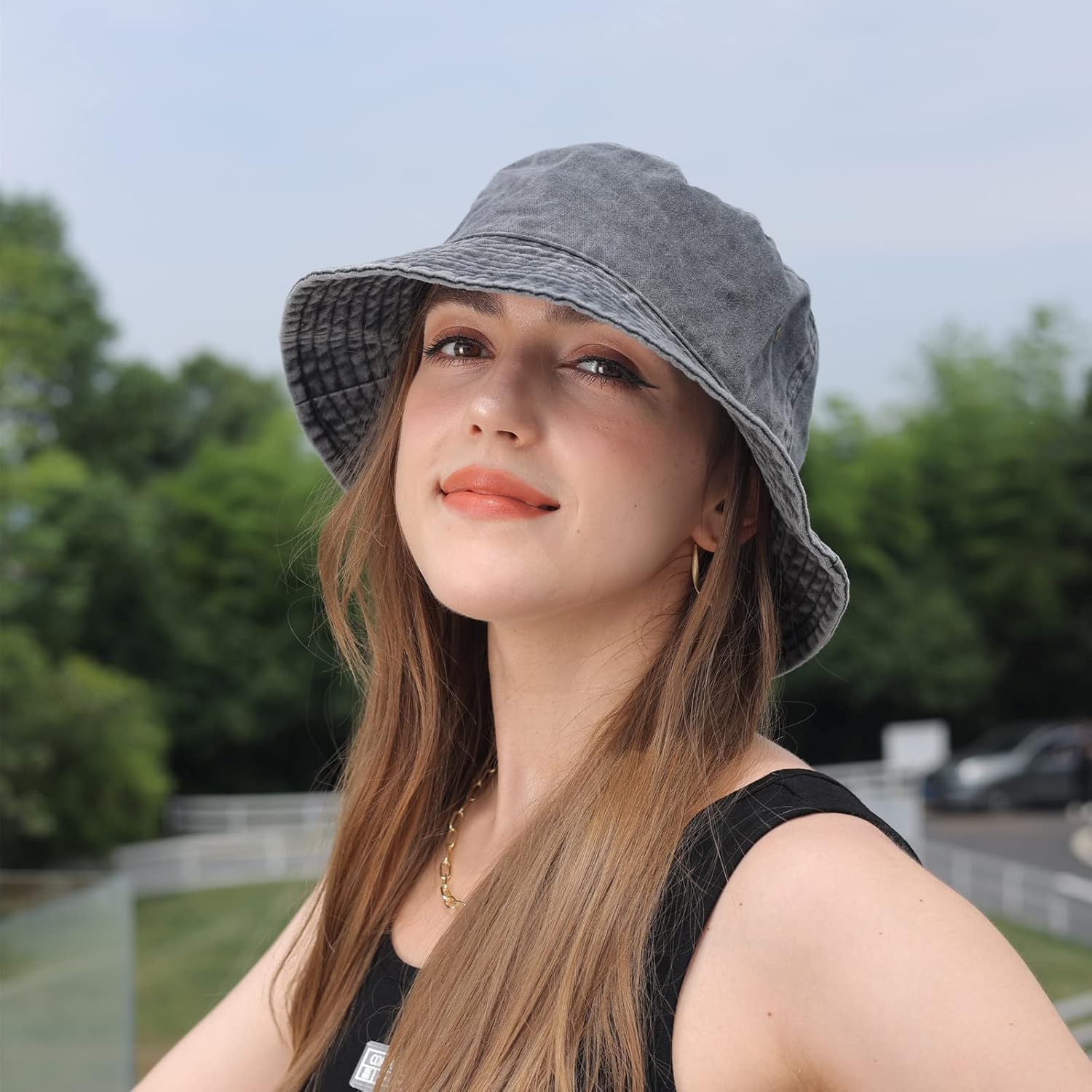 Washed Cotton Bucket Hats Packable Summer Outdoor Cap Travel Beach Sun Hat Plain Colors for Men Women - Image 2