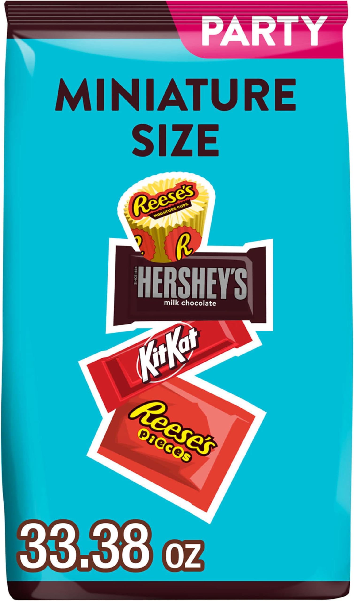 HERSHEY'S, KIT KAT and REESE'S Assorted Flavored Miniatures, Halloween Candy Party Pack, 946g