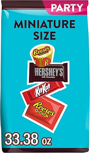 REESE'S, HERSHEY'S and KIT KAT Miniatures - Caramelos surtidos de chocolate con leche y mantequilla de maní, envueltos individualmente, paquete de