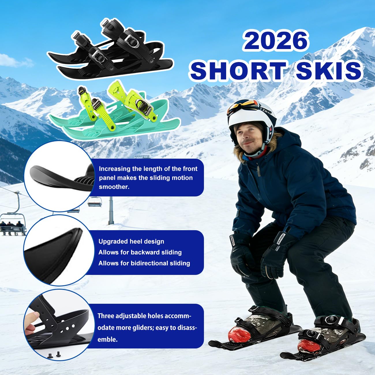 Mini buty narciarskie do mocowania na butach narciarskich, snowblades