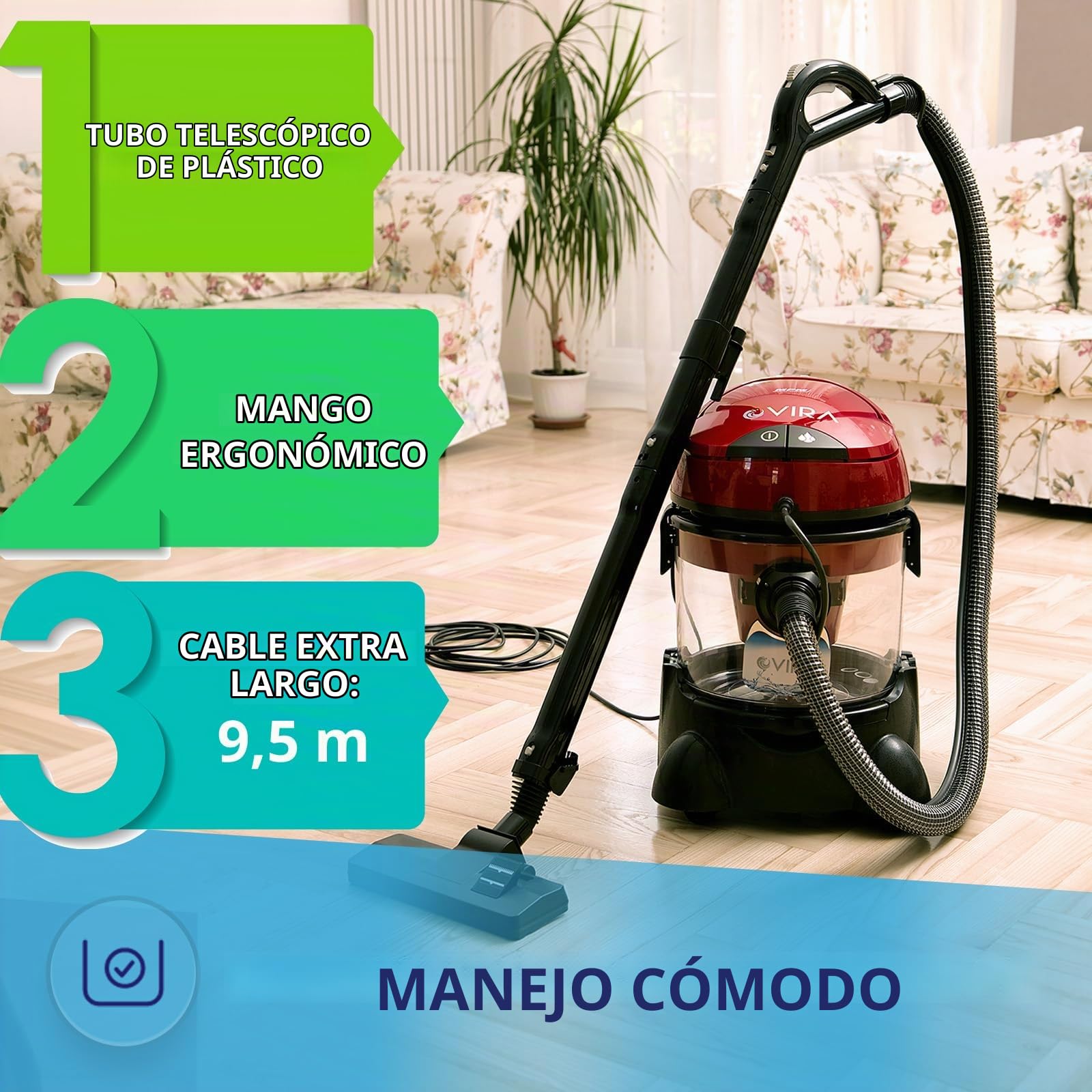 MPM MOD-22 Aspiradora Industrial Humedo/Seco 2400W