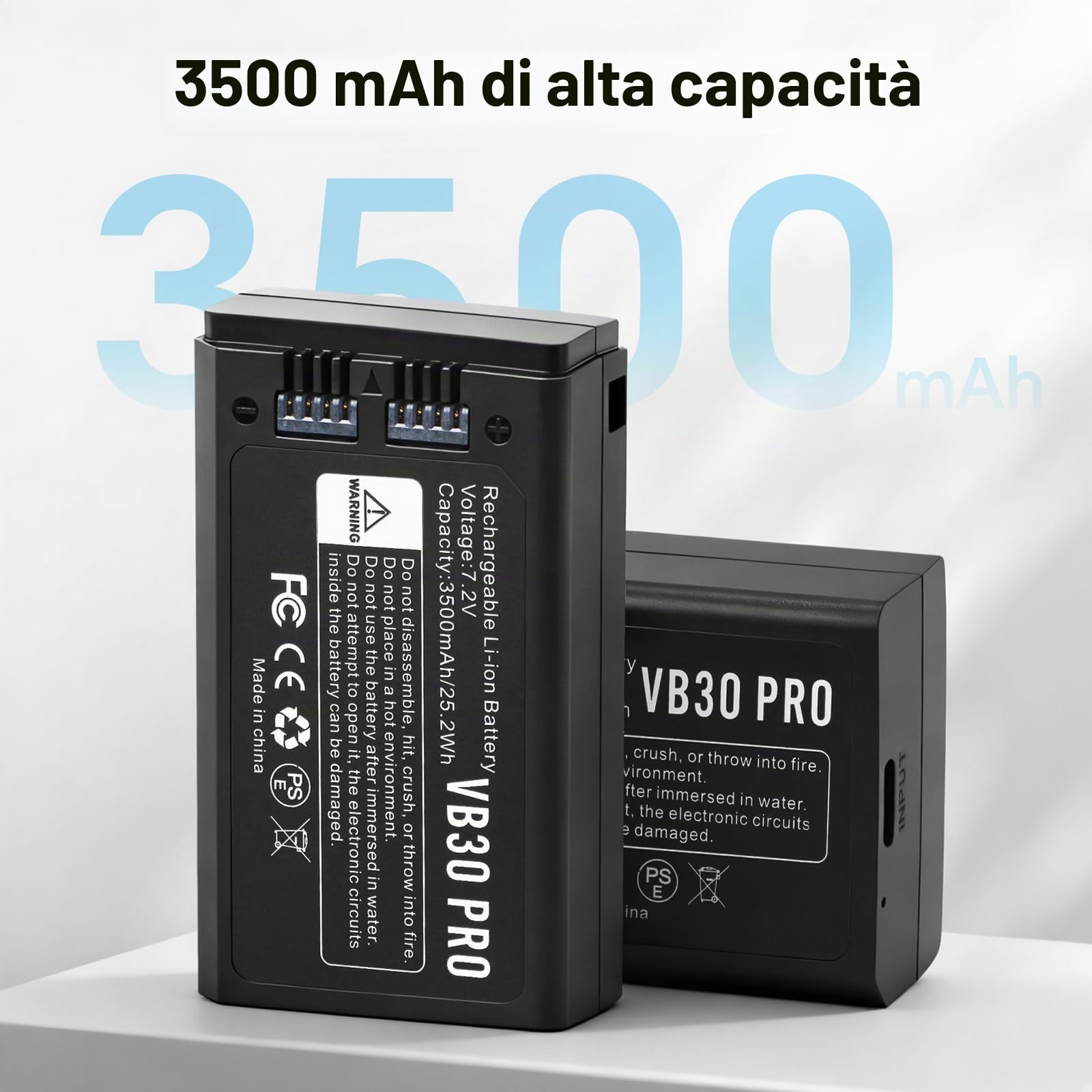 2-Pack VB30 VB26 VB26/B Batteria di ricambio per fotocamera GODOX V1PRO V1 | Compatible GODOX V1S V1N V1C V1F V1O V860III AD100PRO V860III-S V860III-C V860III-N V850III Camera Flash with Type-C Cable