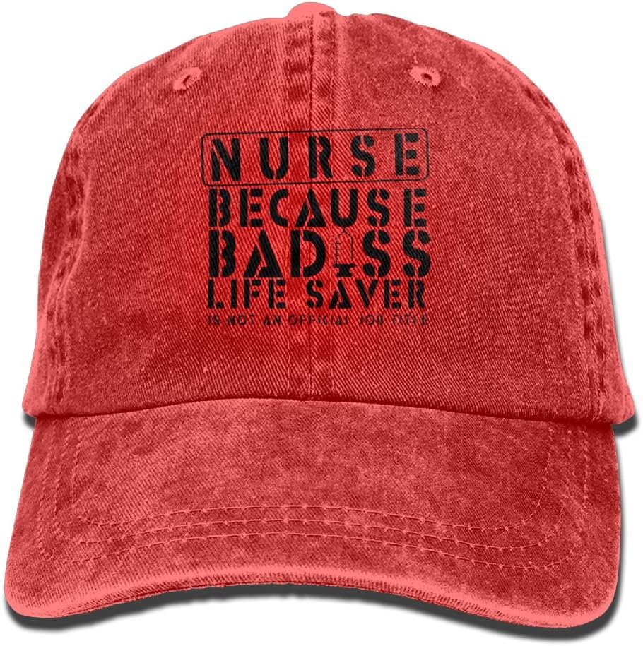 Unisex Nurse Because Badass Life Saver Cool Cap Nurse Because Badass Life Saver Rock Climbing Hats Twill Hat Red