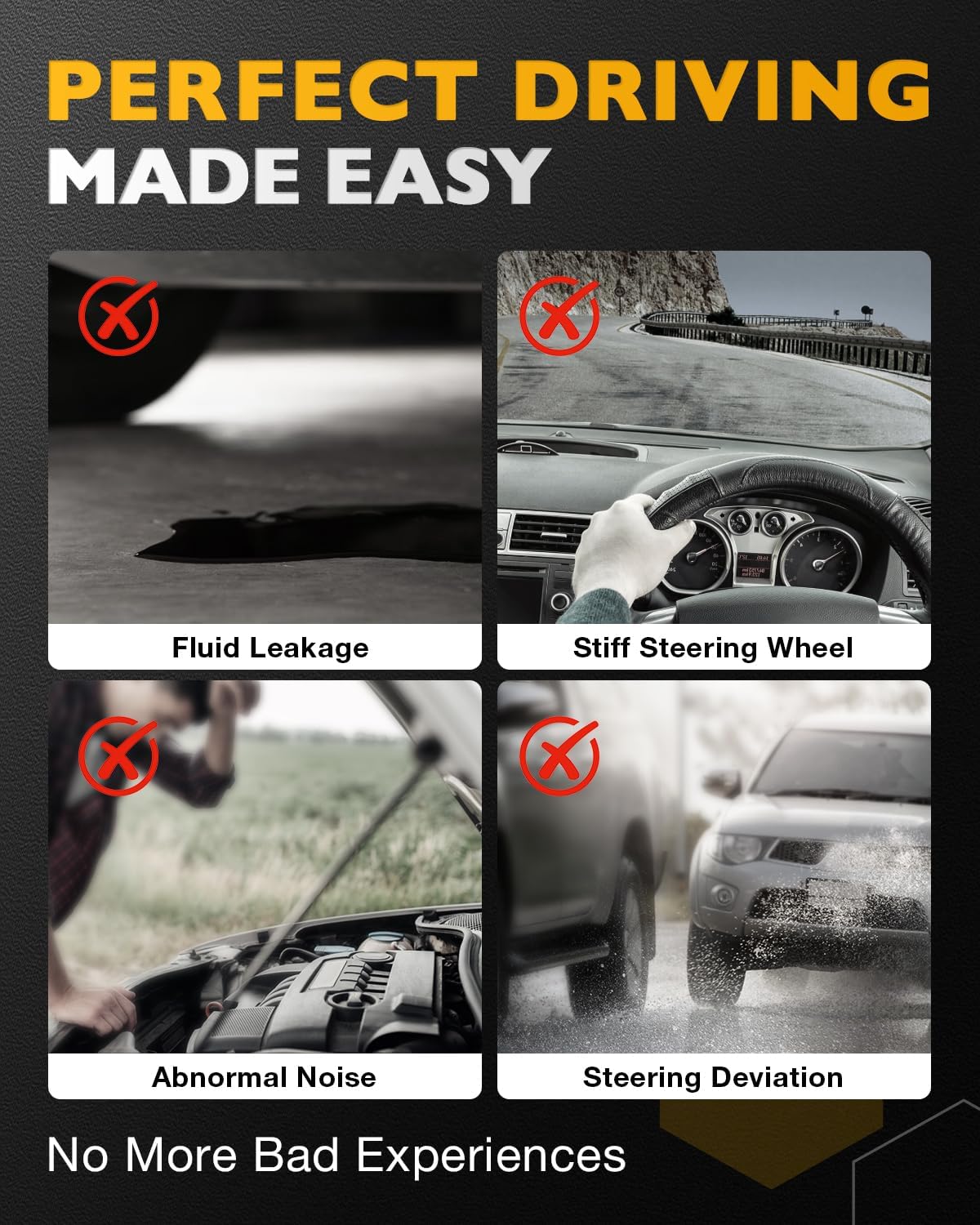 Hydraulic Power Steering Rack and Pinion, Compatible with 2010-2012 Hyundai Santa Fe, 2011-2013 Kia Sorento, Power Steering Gear Assembly, Replace# 577000W100 26-2450 97-2450