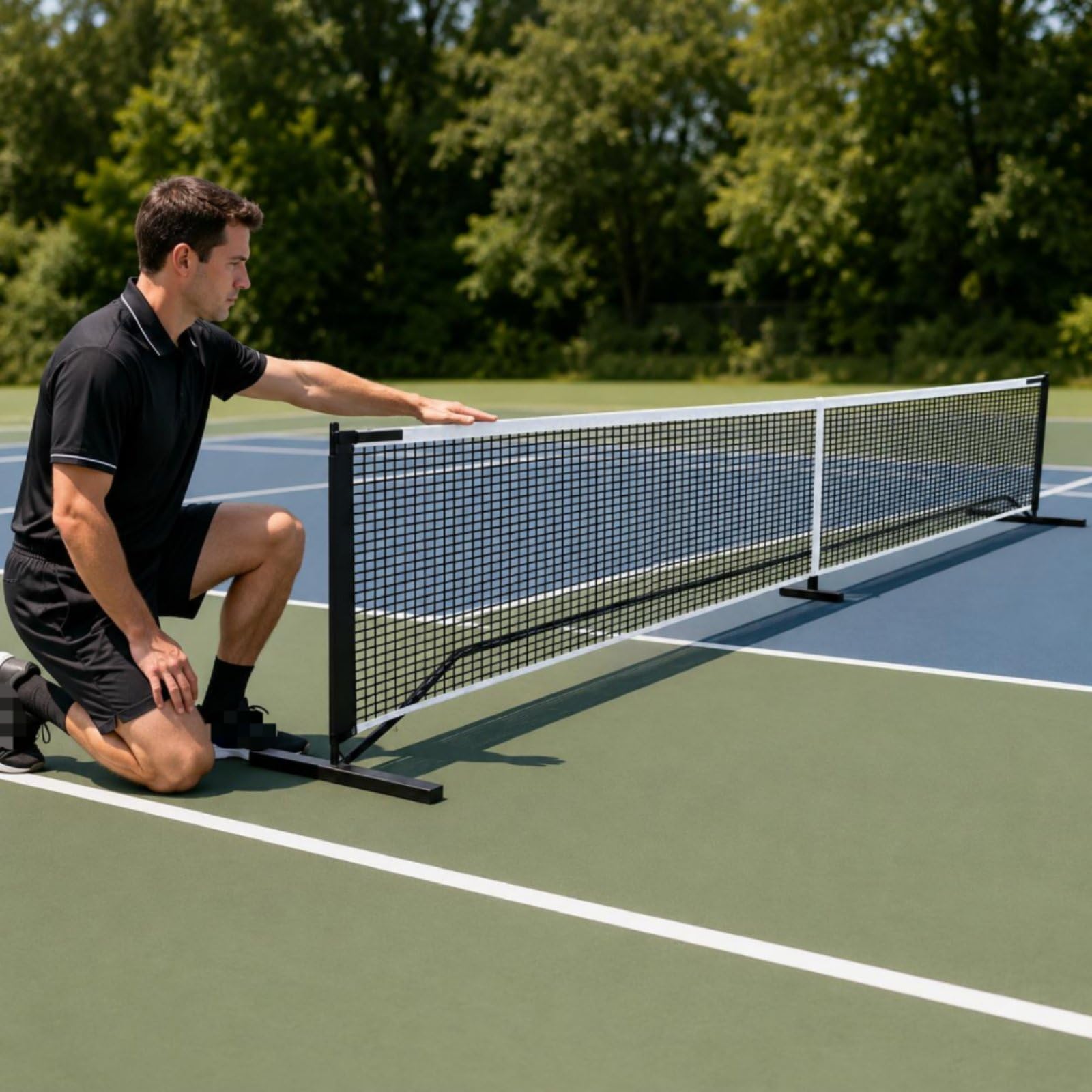 Set Marca Campo Pickleball Portatile Kit Linea Campo Pickleball con Borsa Attrezzatura Sportiva per Torneo