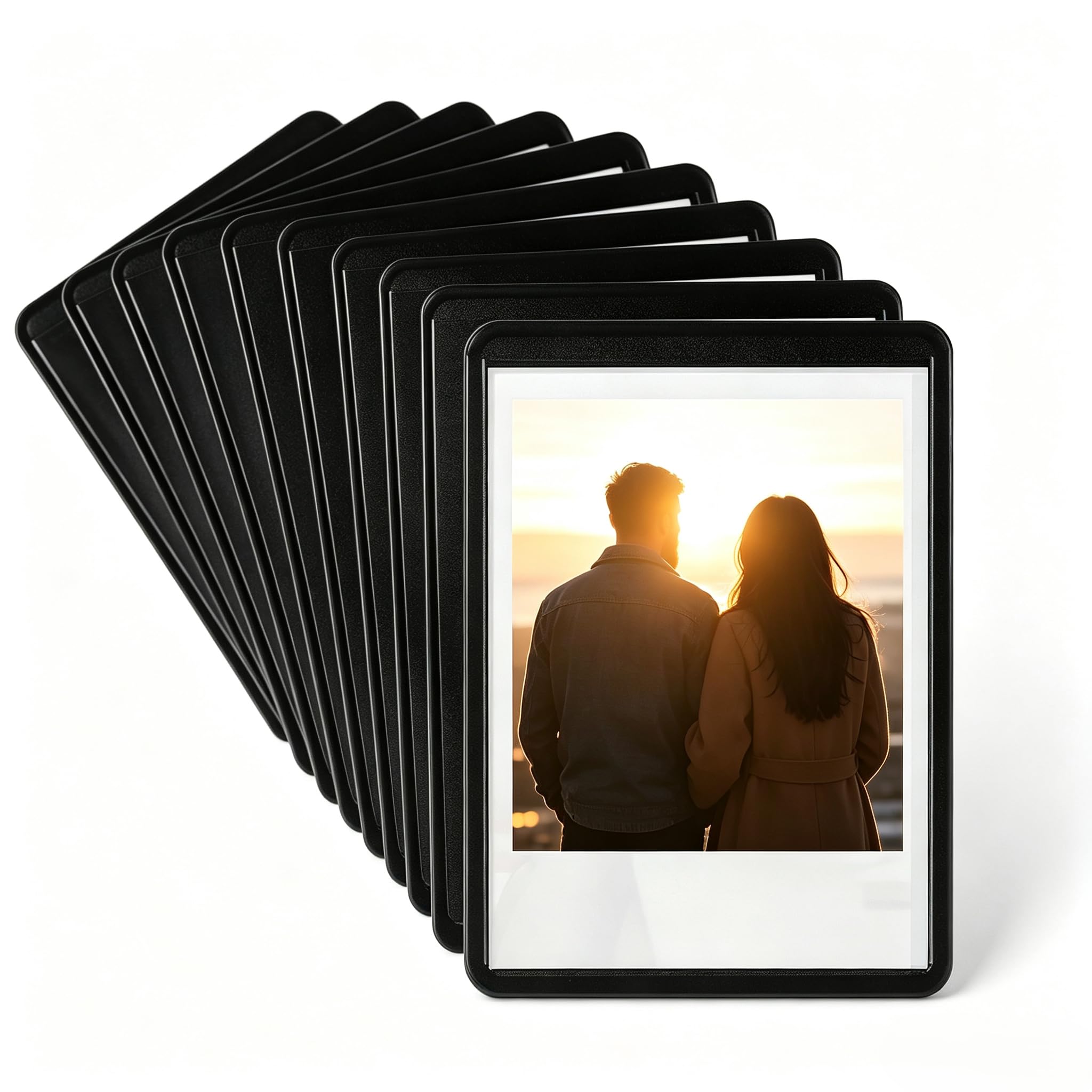 Magnetic Photo Frame for Polaroid Instax Mini Film 6.2 × 8.8 cm, Set of 15 Photo Frames for Refrigerator, Magnetic, Lightweight and Sturdy, Ideal for Photos, Postcards, Office, Kitchen, and Home