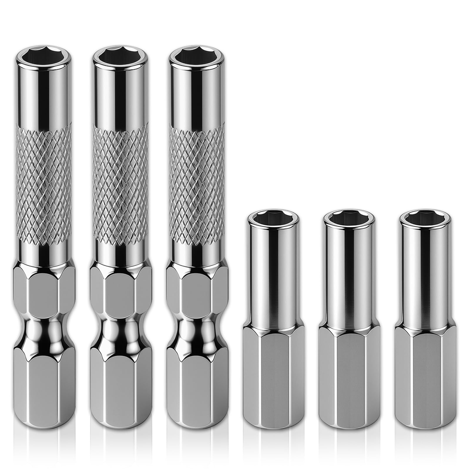 6PCS 1/4 to 4mm Bit Adapter, 1/4 to 4mm Hex Adapter/Hex Screw Driver Bit Adapters, Micro Bits Drill Extension Socket Shank, Outside To System Inside Micro Bit Drill Extension Socket Shank