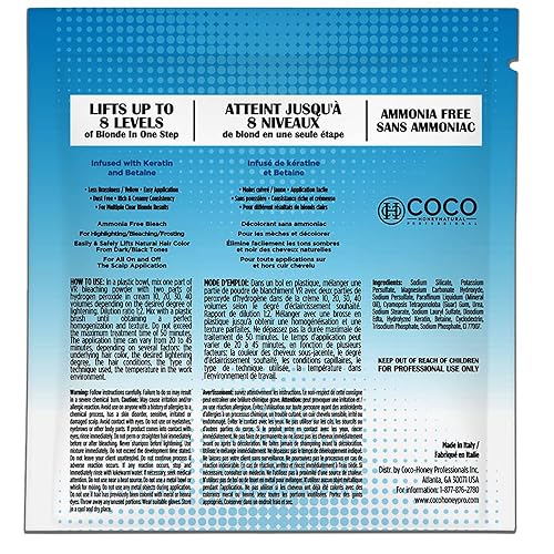 Miniatura 2 de Polvo blanqueador de cabello para aclarar cabello oscuro, calidad de peluquería rubio seguro en casa (1.05 onzas (paquete de 1))