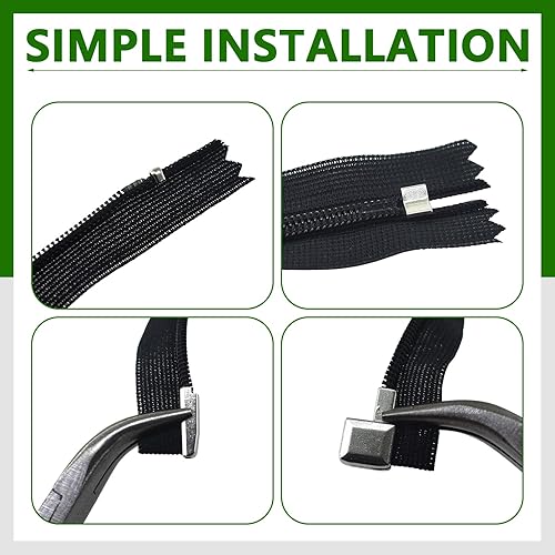 Miniatura 4 de SHRJ Juego de 80 pines de inserción de cremallera de metal, kit de reparación de cremallera, cierre deslizante, accesorios de costura con