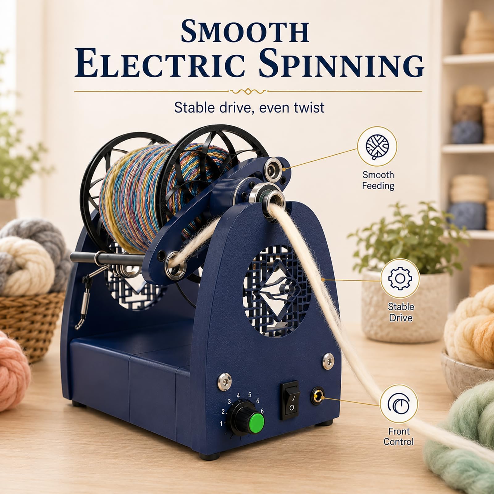 Filatoio Elettrico, Filatrice con Pedale e 3 Bobine