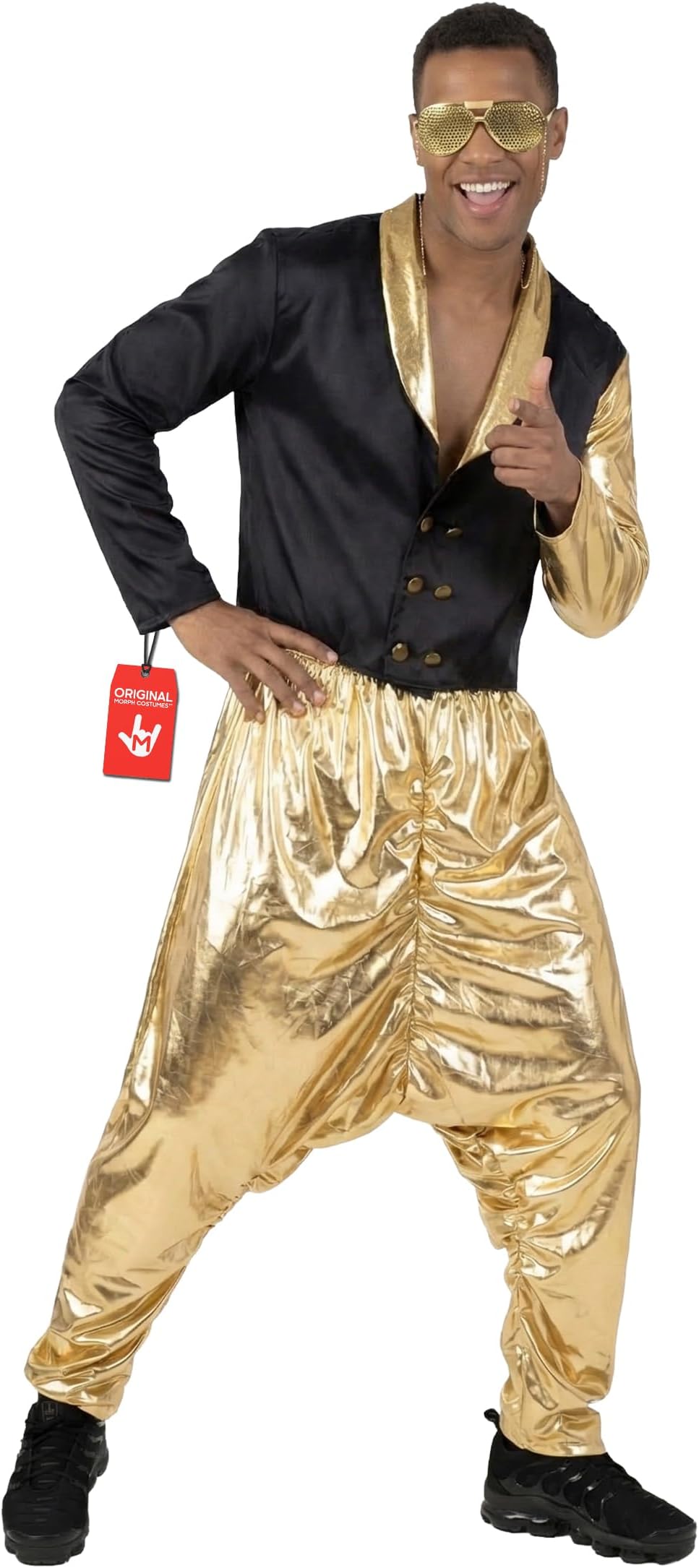 Morph Costumes 90s Fancy Dress Men, Gold Rapper, Halloween Costume Men, Mens 90s Fancy Dress