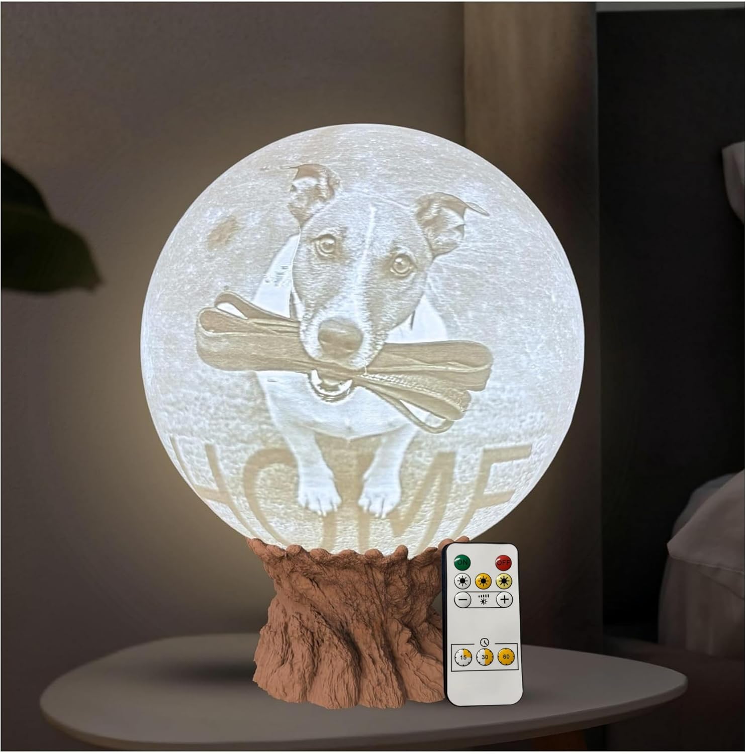 Personalized Pet Moon Lamp with Custom Photo & Text - Custom Pet Memorial Gift - Sympathy Gifts for Loss of Beloved Dog - Cat Night Light - Dog Loss Gift - Cat Memorial Lamp