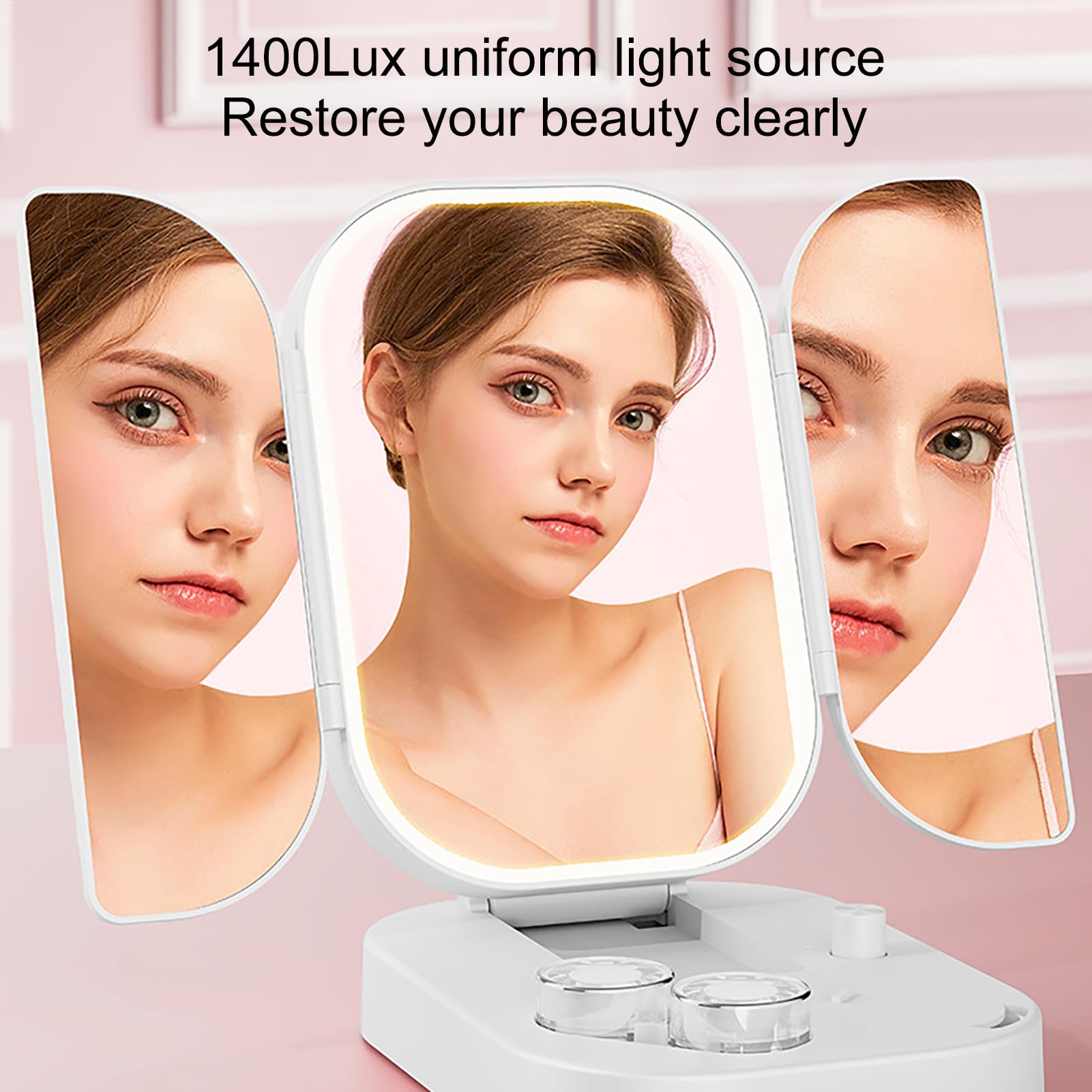 Specchio da Viaggio Piehevole Trucco con Luce LED