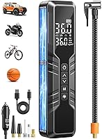 Vista 10 de Inflador de neumáticos, compresor de aire portátil, bomba de aire de 150 PSI para neumáticos de automóvil, bomba eléctrica inalámbrica para Negro