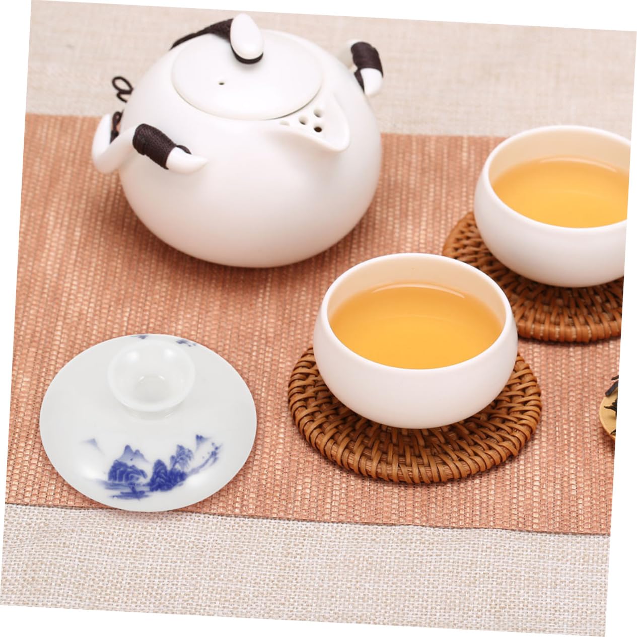 2kawałki Ceramiczna Pokrywka Do Filiżanki Herbaty Retro Osłona Kubek Wodoodporna Pokrywa Filiżankę Elegancki Dodatek Do Zestawu Herbacianego