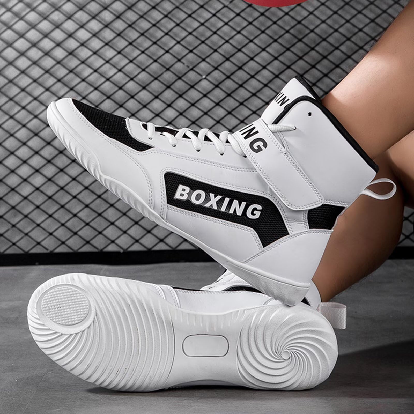 Scarpe da Wrestling e Boxe da Donna e Uomo - Scarpe Boxe alla Moda, Sneakers Alte per Sollevamento Pesi, Fitness, Comode Bodybuilding